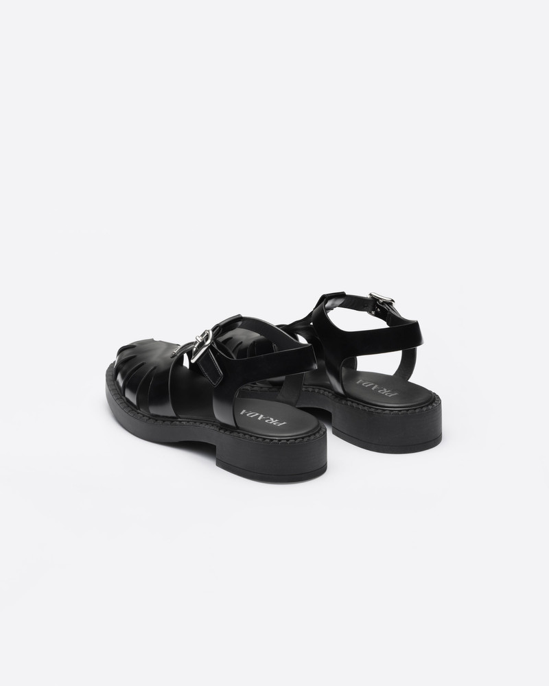 Brushed leather fisherman sandals 5