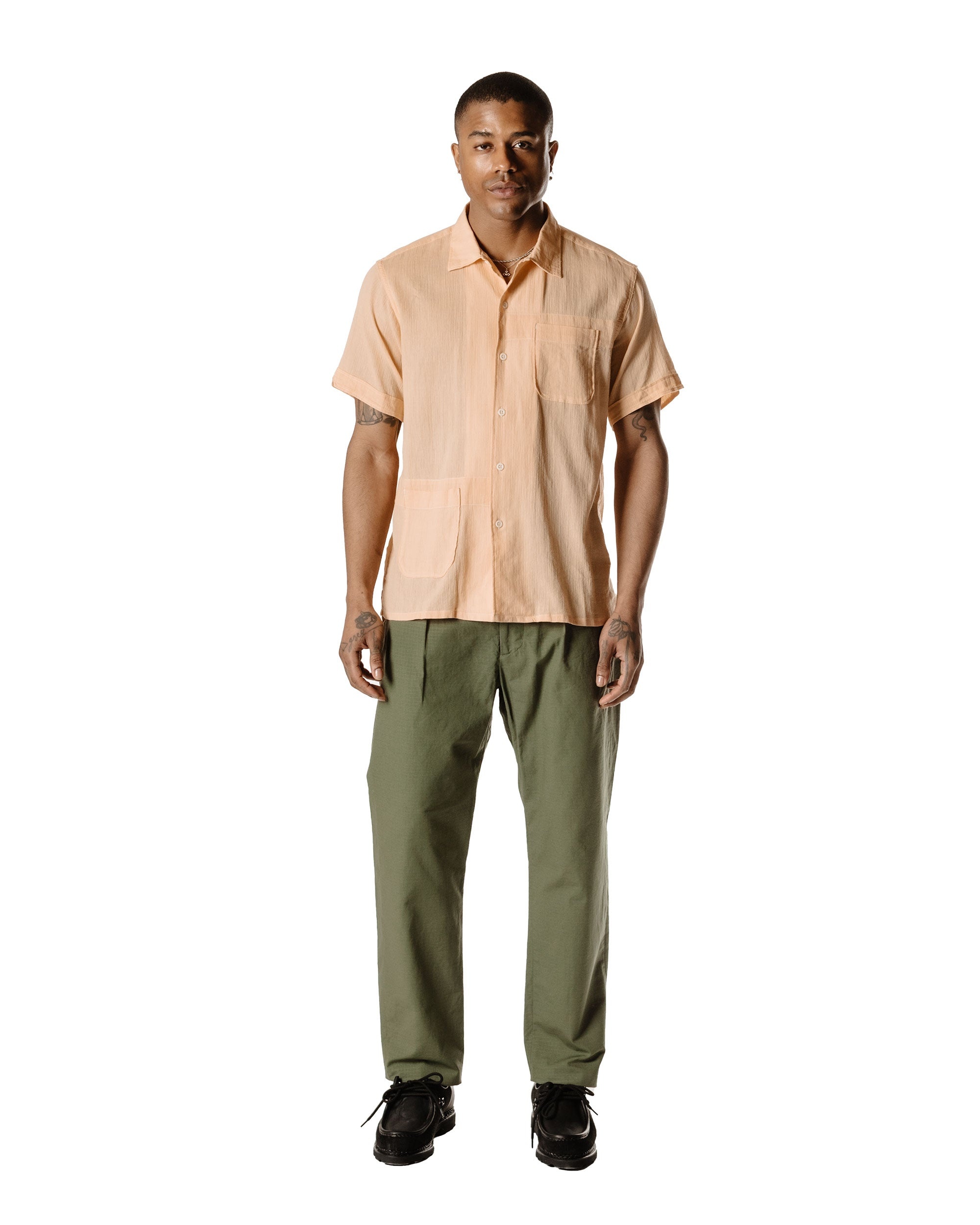 Camp Shirt Coral Cotton Crepe - 2