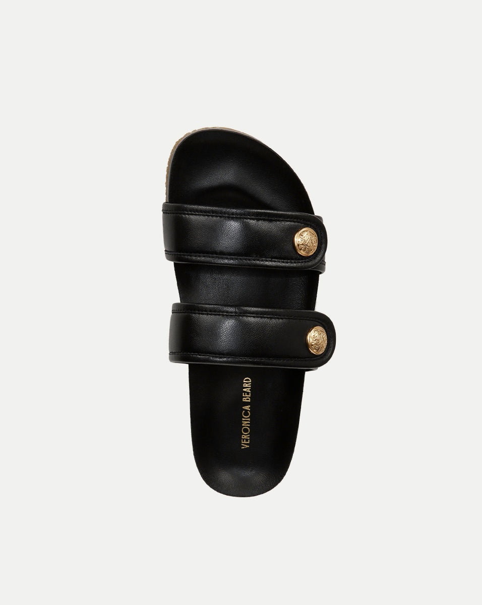 PERCEY LEATHER SLIDE SANDAL - 3