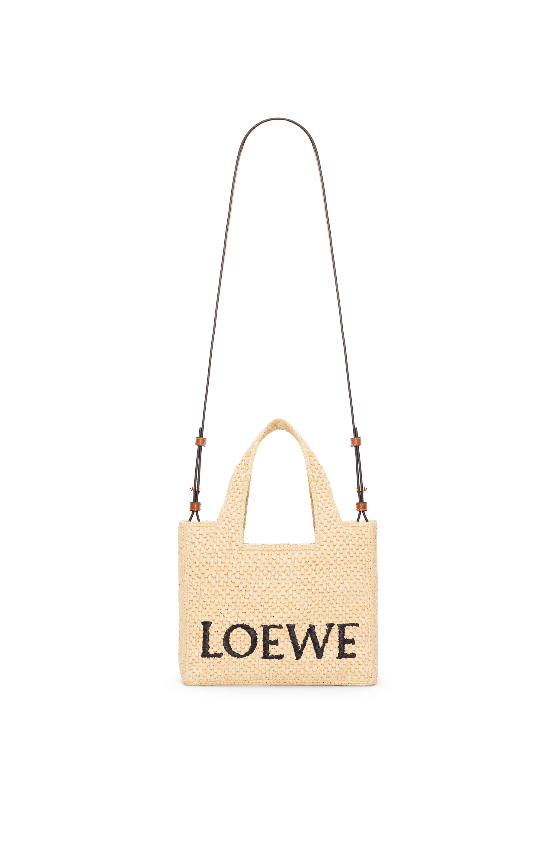 Small LOEWE Font Tote in raffia - 6