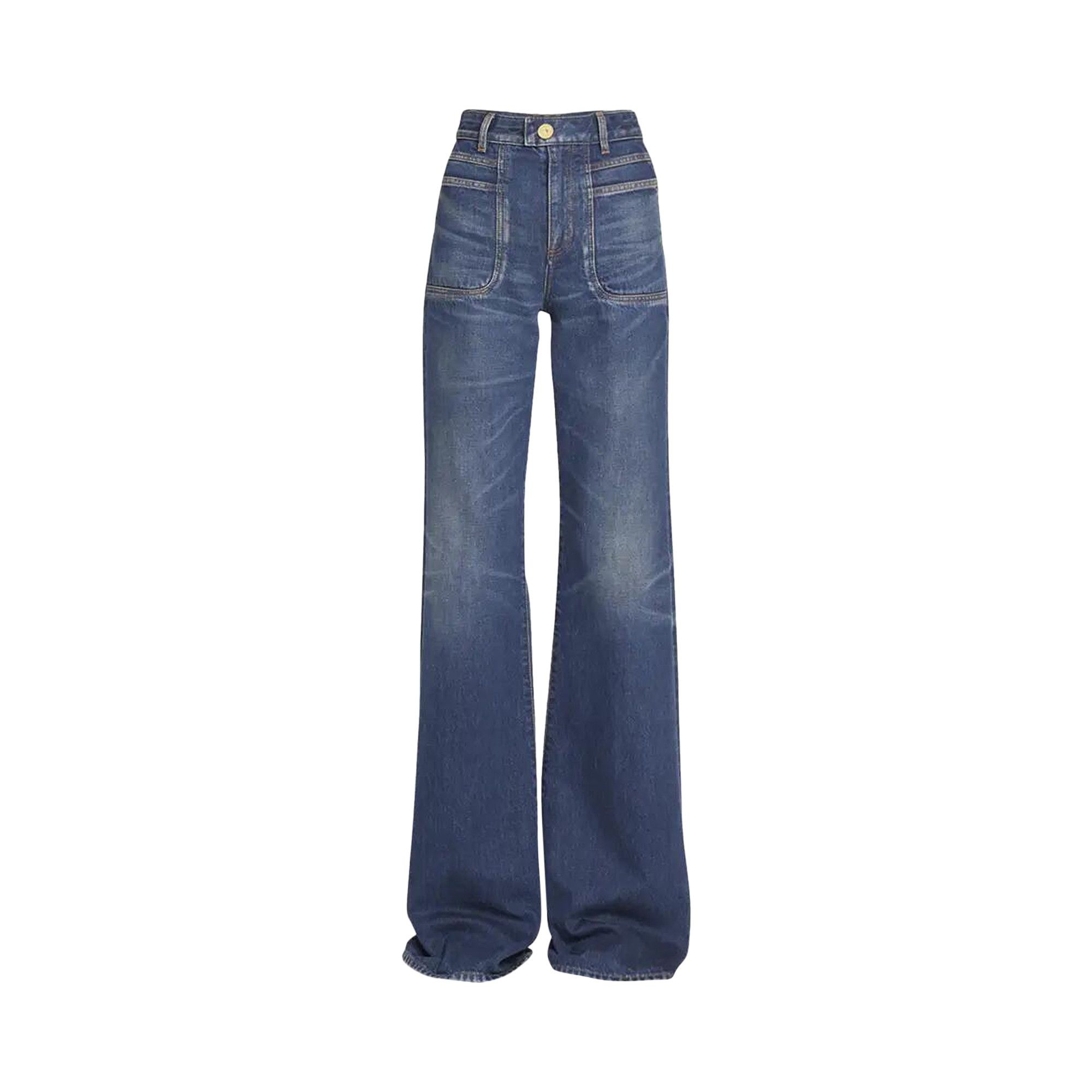 Balmain High Waisted Flared Jeans 'Blue' - 1