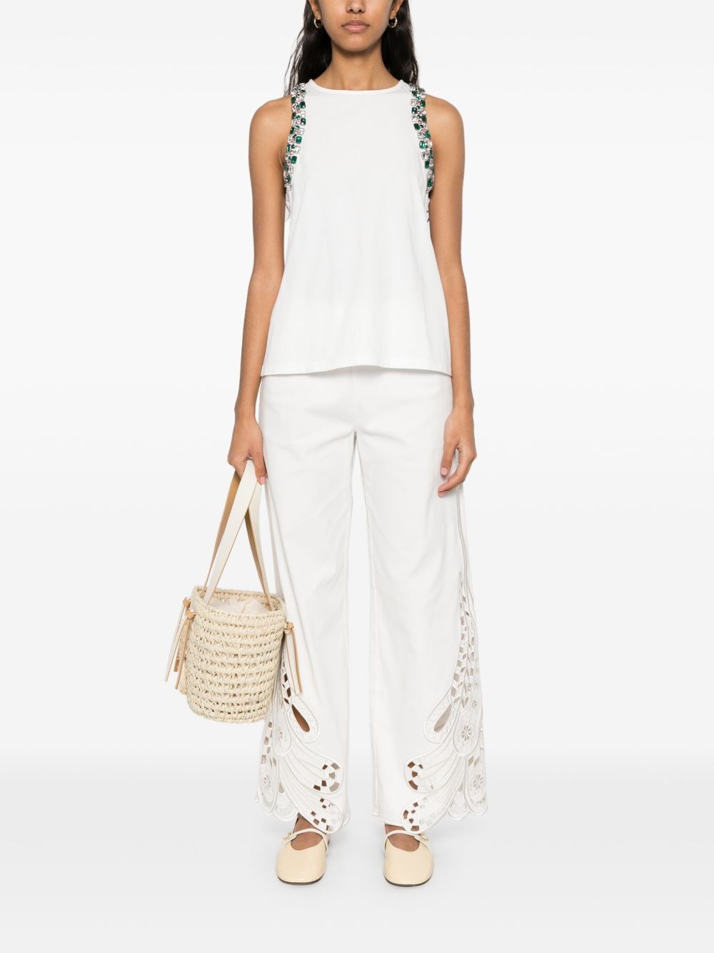 crystal-embellished tank top - 2