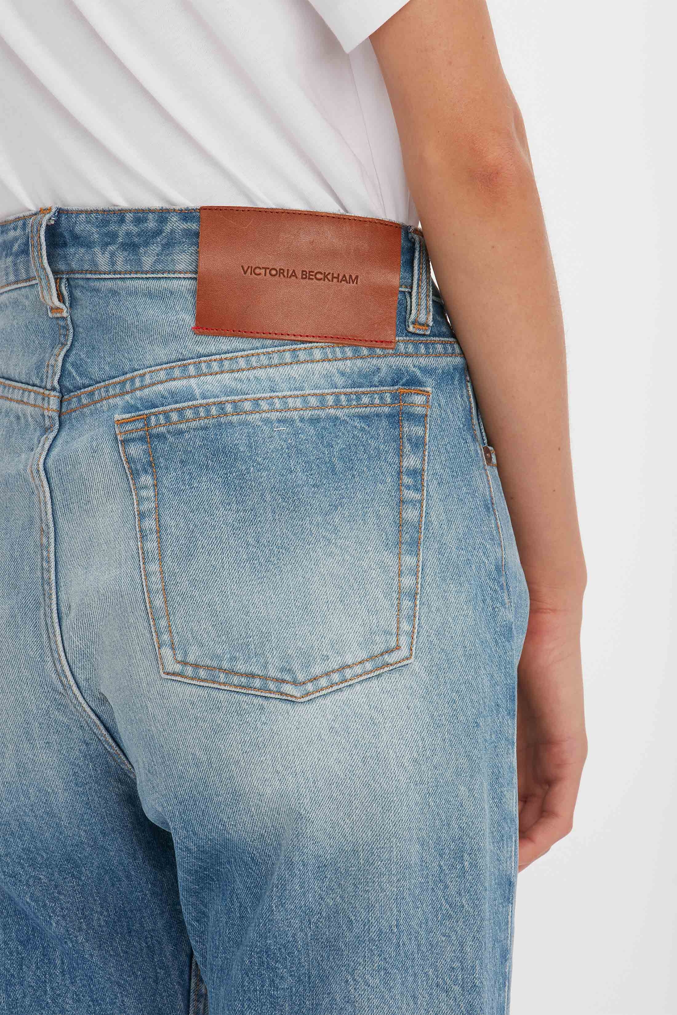 Edie Mid-Rise Kick Flare Jean in California Wash - 5