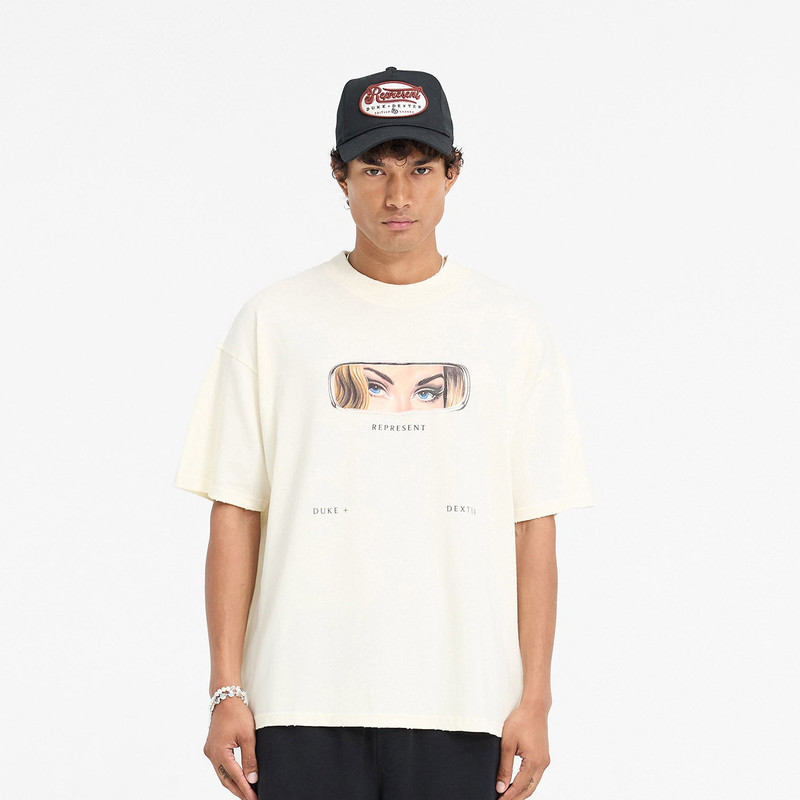 Represent Rearview Mirror Ecru T-Shirt 3