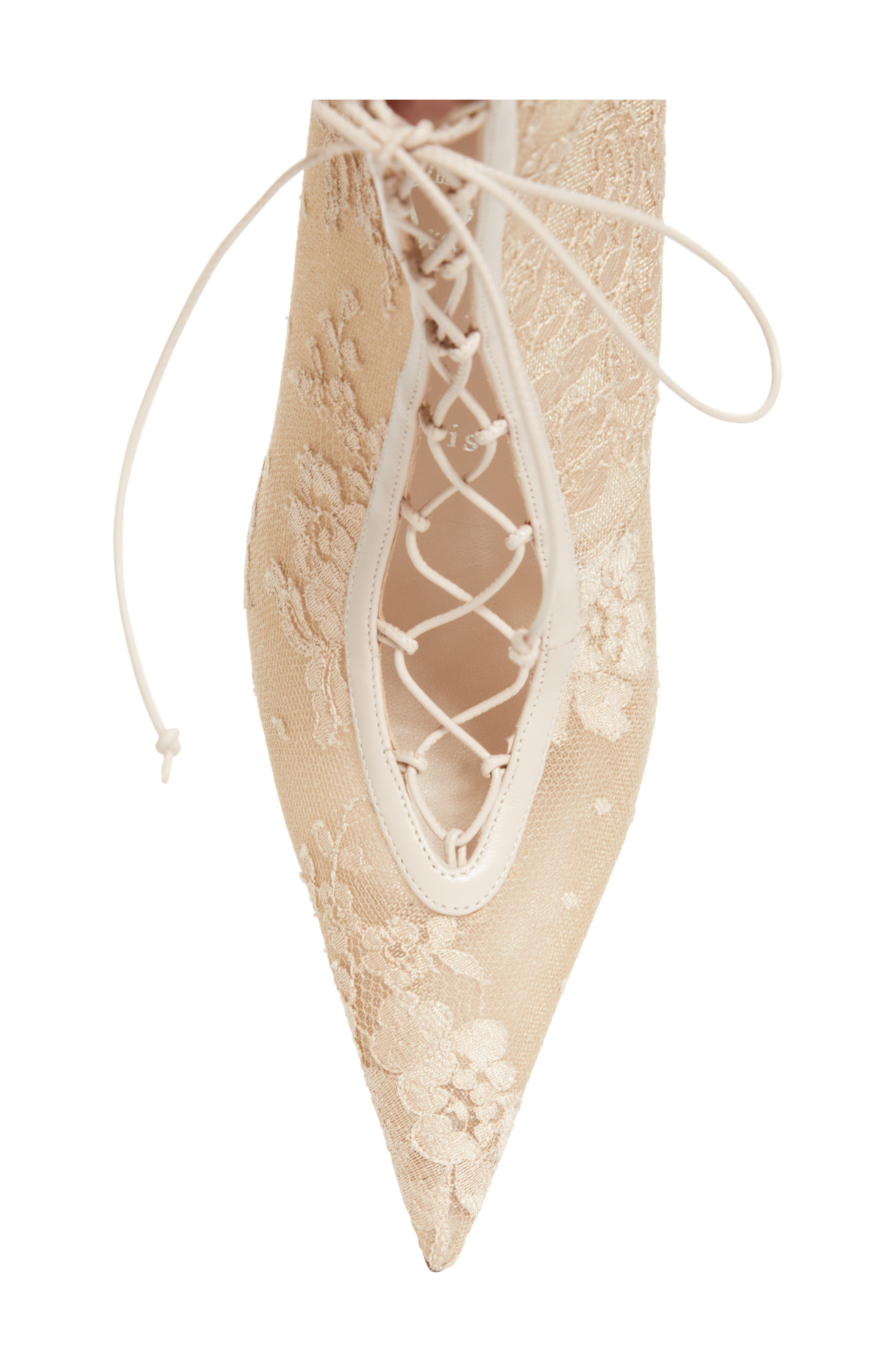 Christian Louboutin KM Lace Pointed Toe Bootie in Pearl at Nordstrom - 5