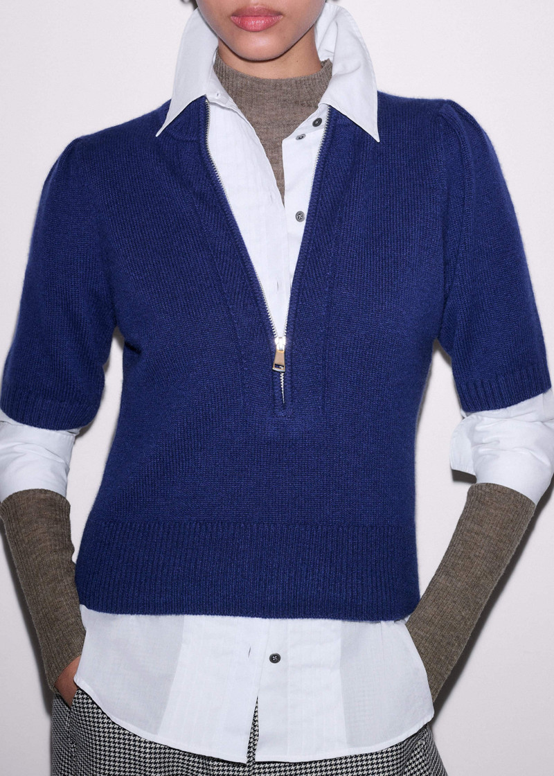 Pouf Sleeve Knit Tee 1
