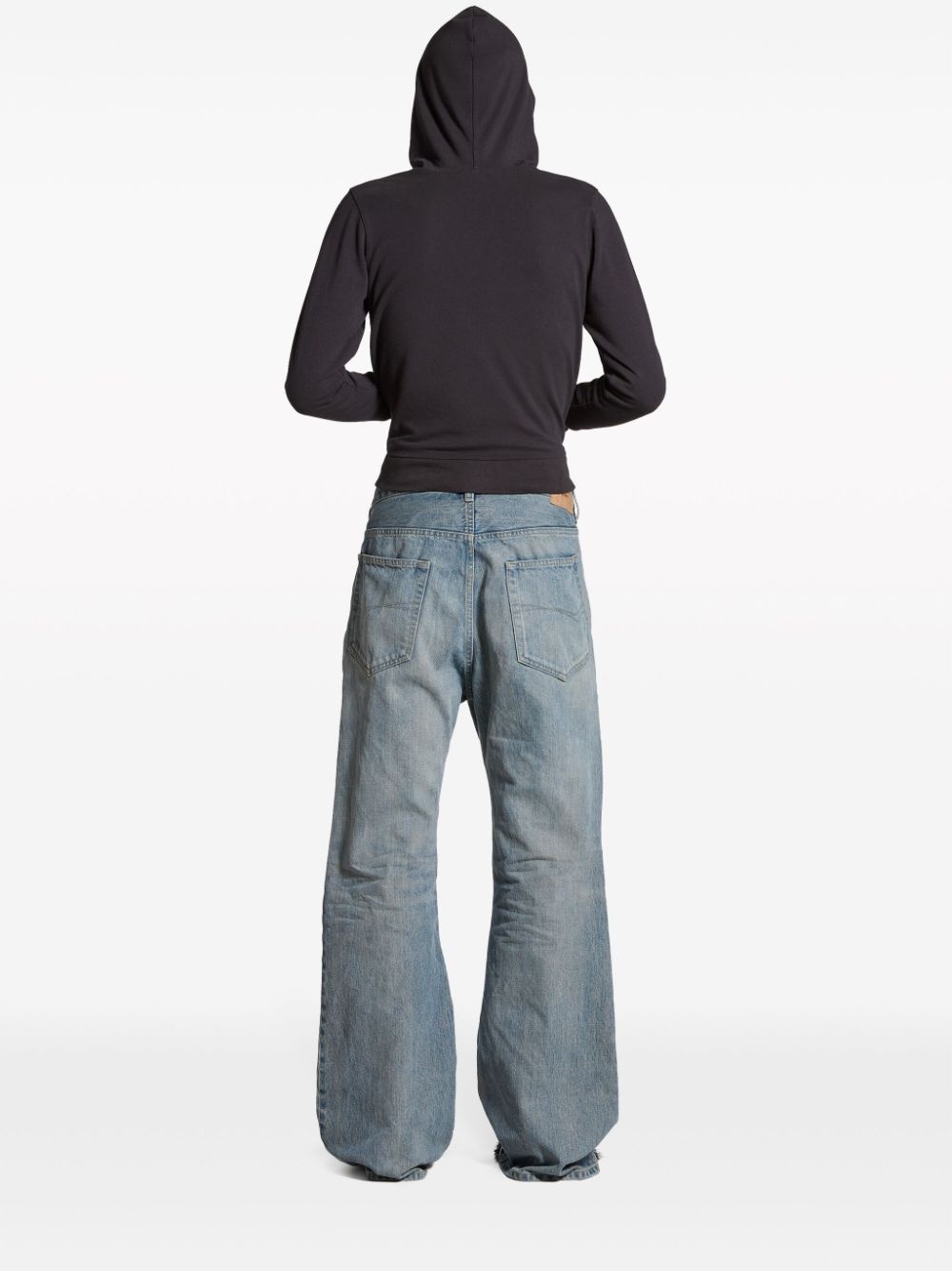 mid-wash flared jeans - 2