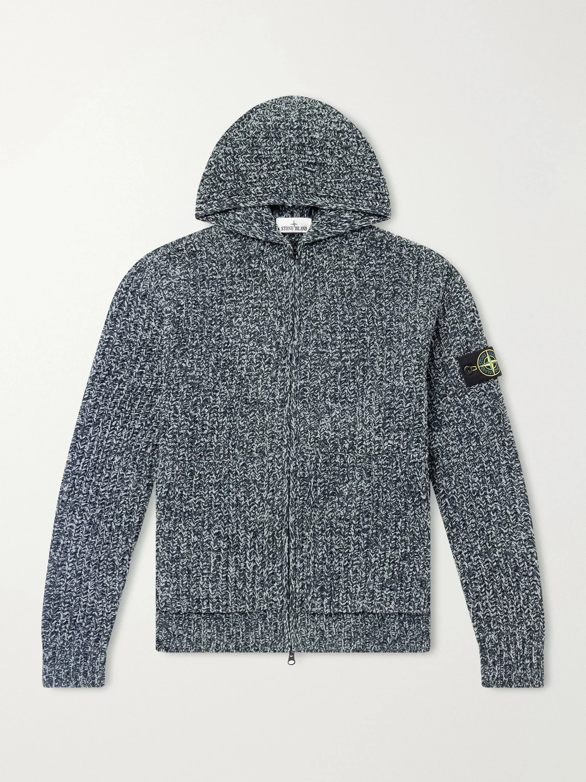 Knitted Cotton-Chenille Zip-Up Hoodie - 1