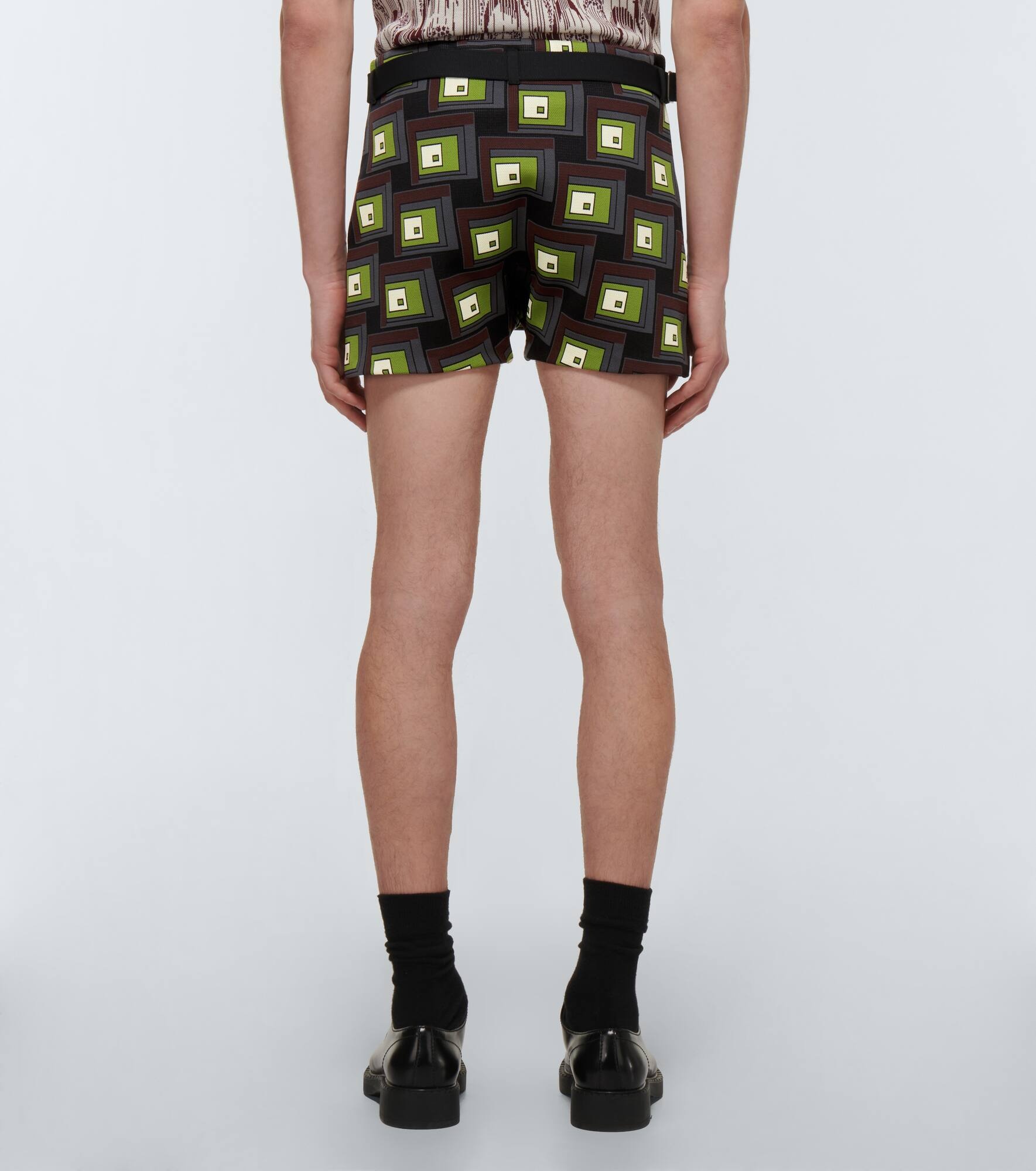 Belted jacquard shorts - 4
