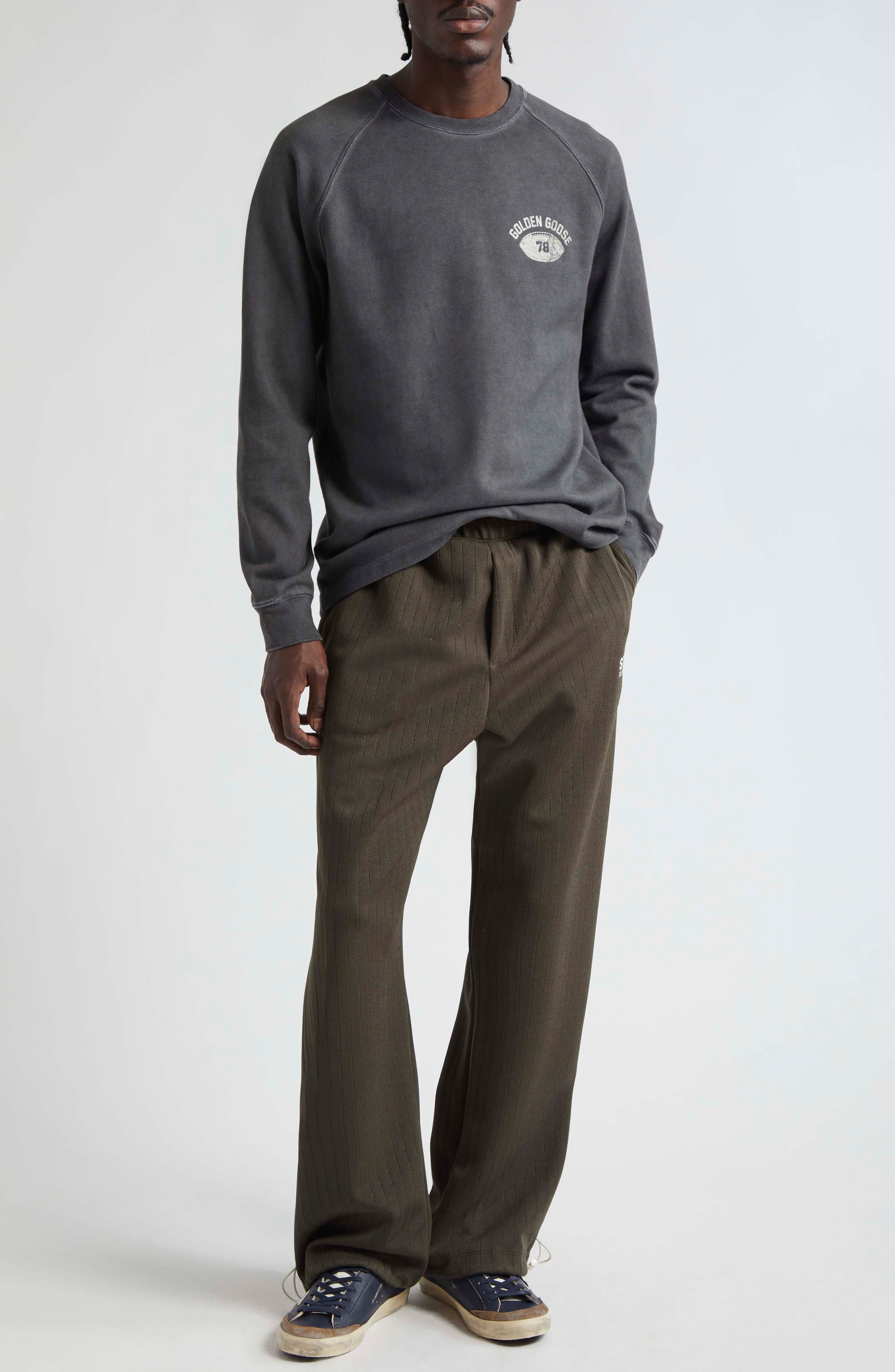 Golden Goose Journey Faded Long Sleeve Graphic Sweatshirt in Anthracite/Heritage White at Nordstrom - 2