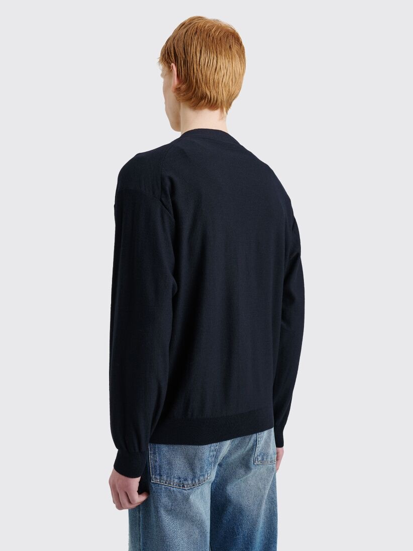 LEMAIRE RELAXED TWISTED CARDIGAN DARK NAVY - 3