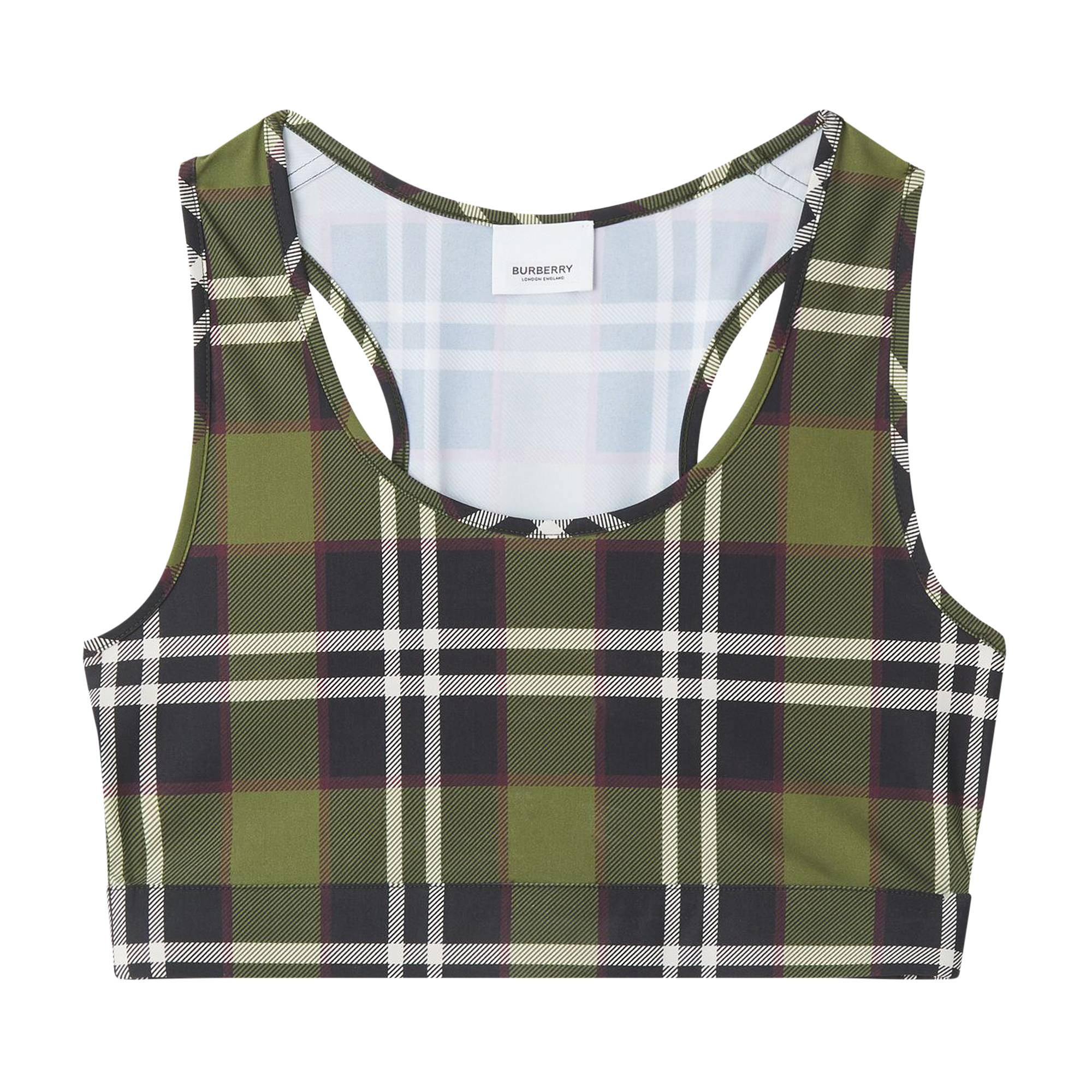 Burberry Vintage Check Crop Top 'Dark Olive' - 1