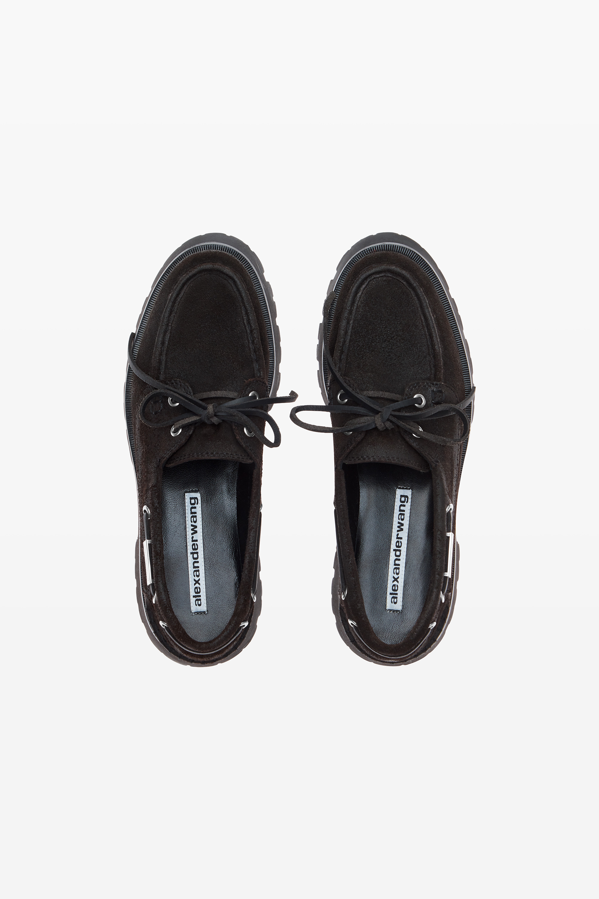 brown waxed suede carson boat loafers - 6