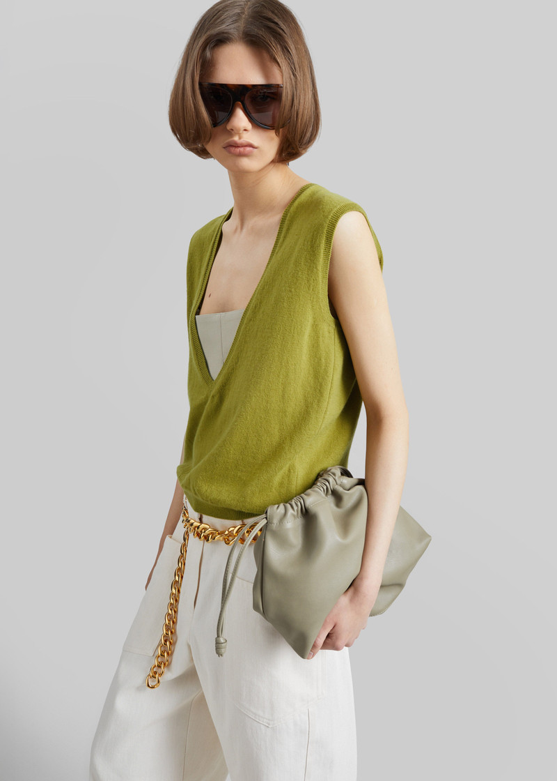 Lizan Deep V Neck Knit Vest - Chartreuse 4