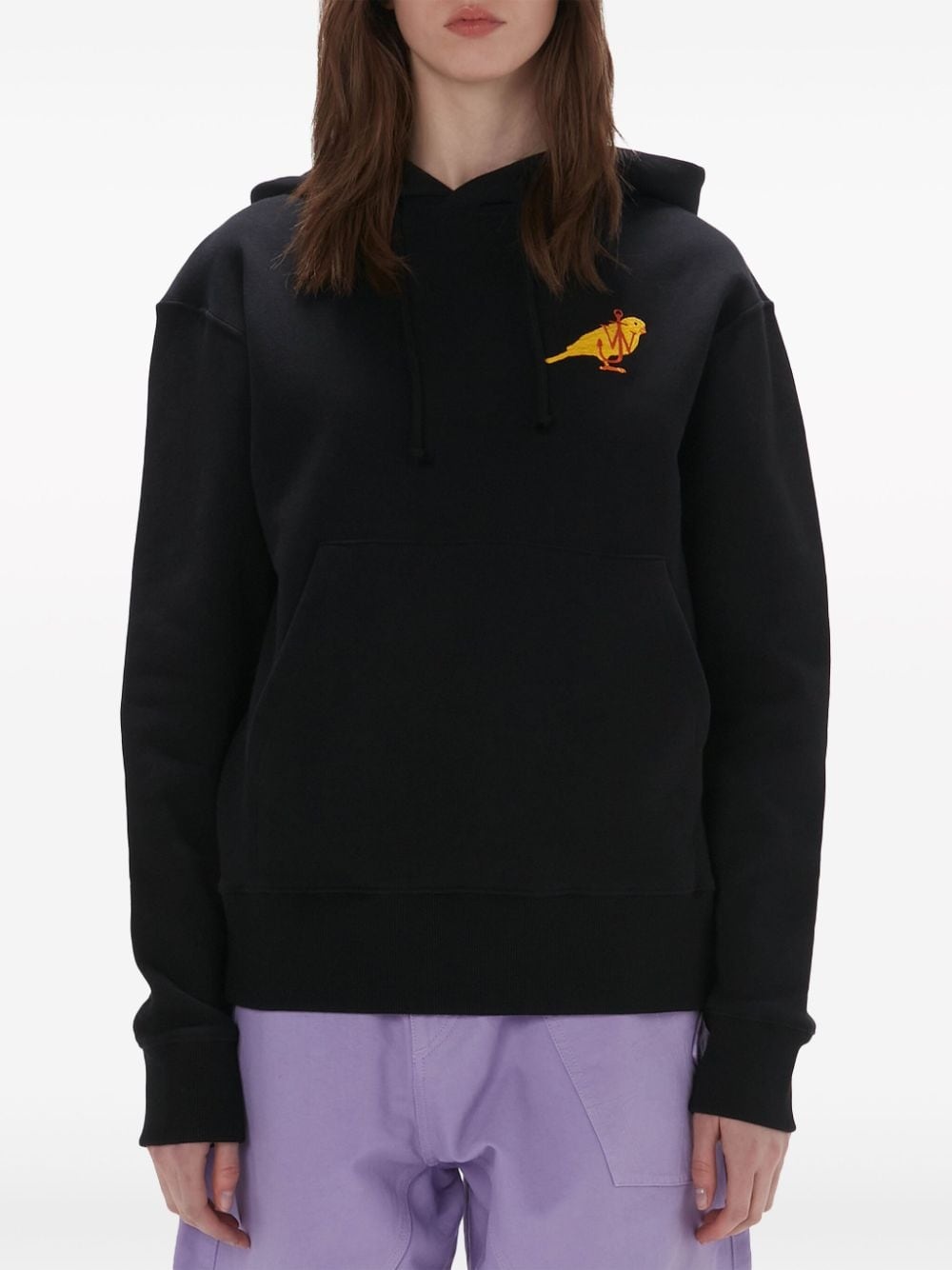 logo-embroidered organic cotton hoodie - 3
