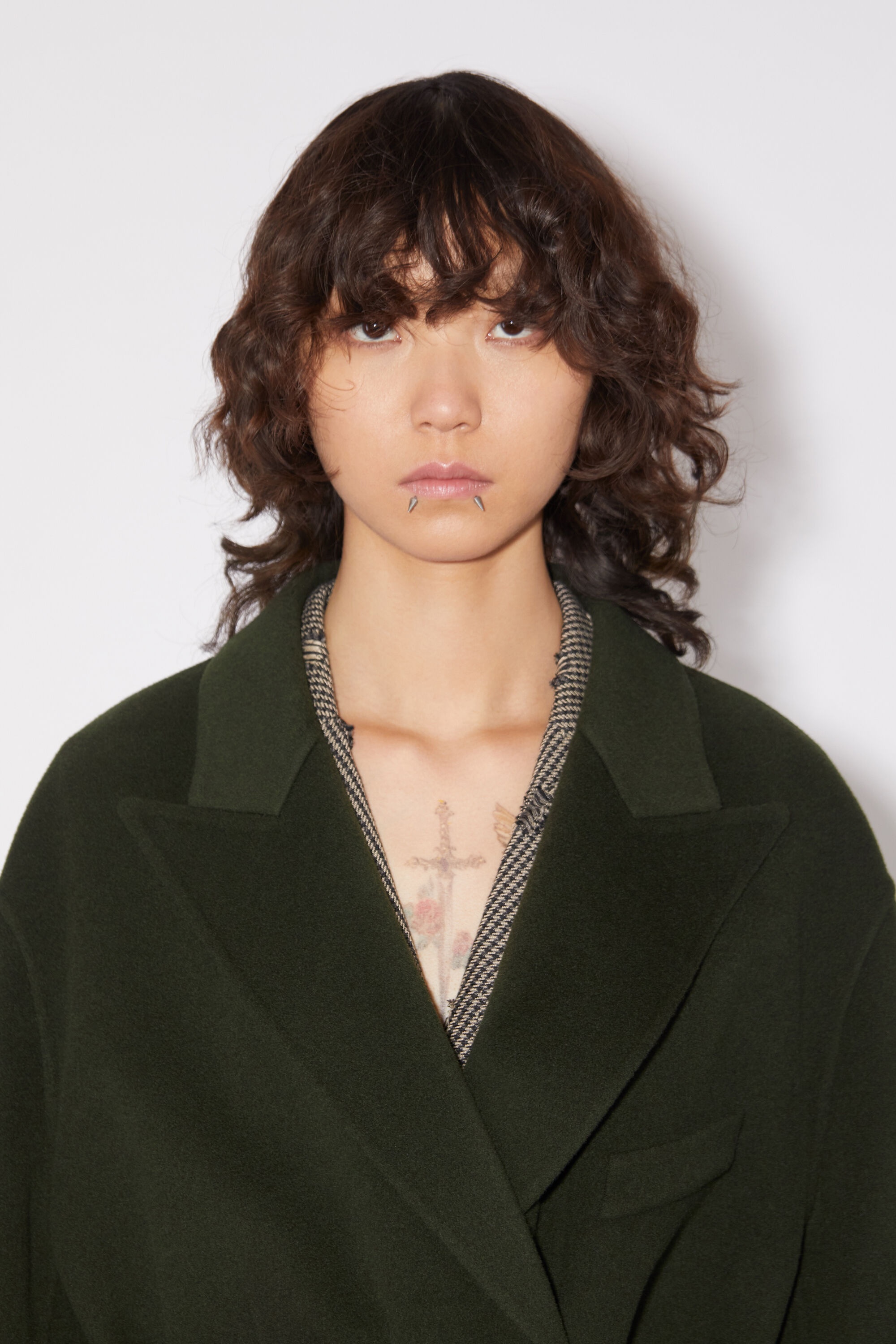 Double-breasted belted jacket - Forest green - 6