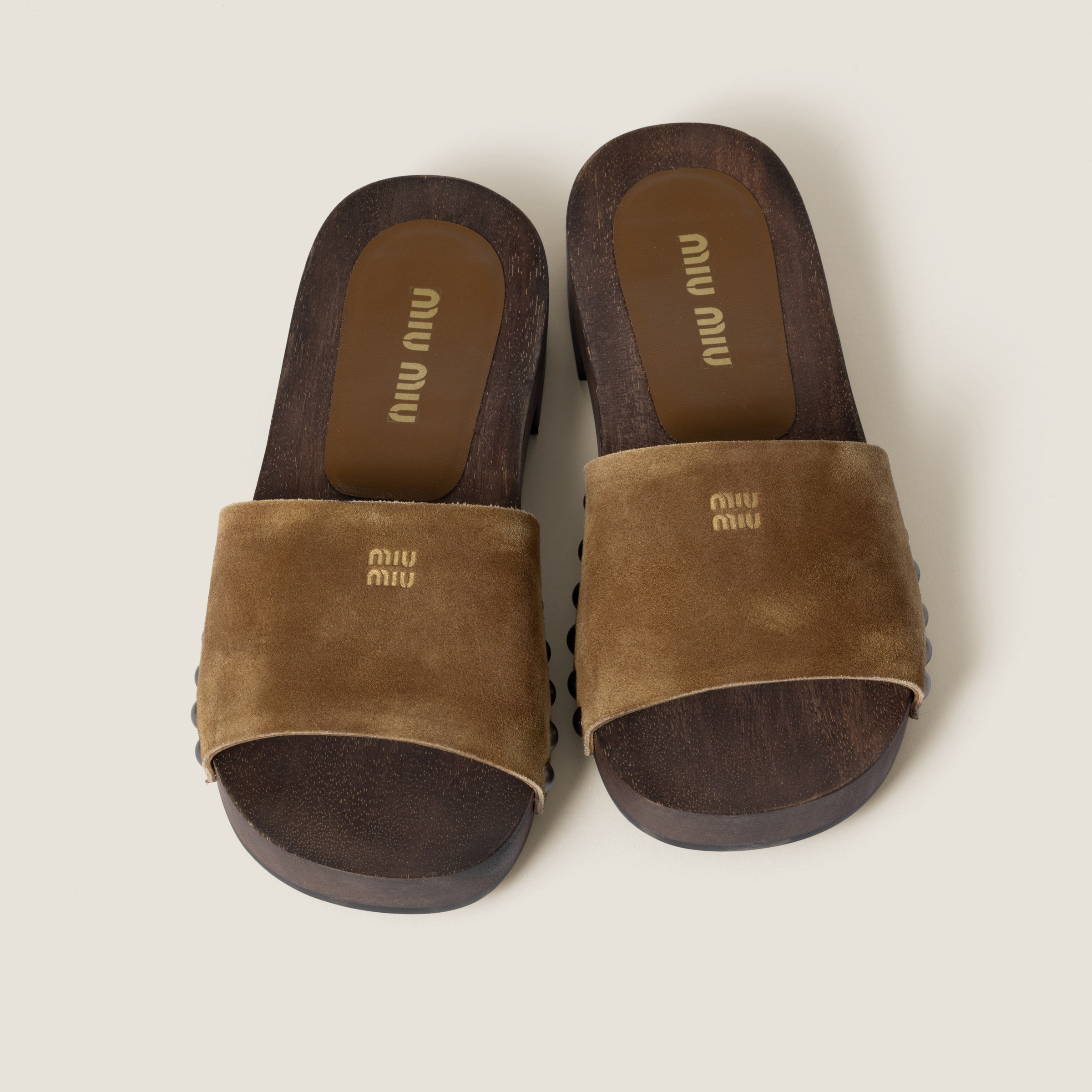 Faded suede clogs - 4