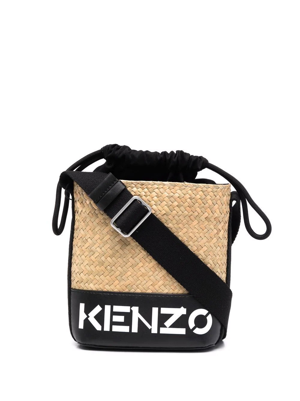 logo-print interwoven crossbody bag - 1