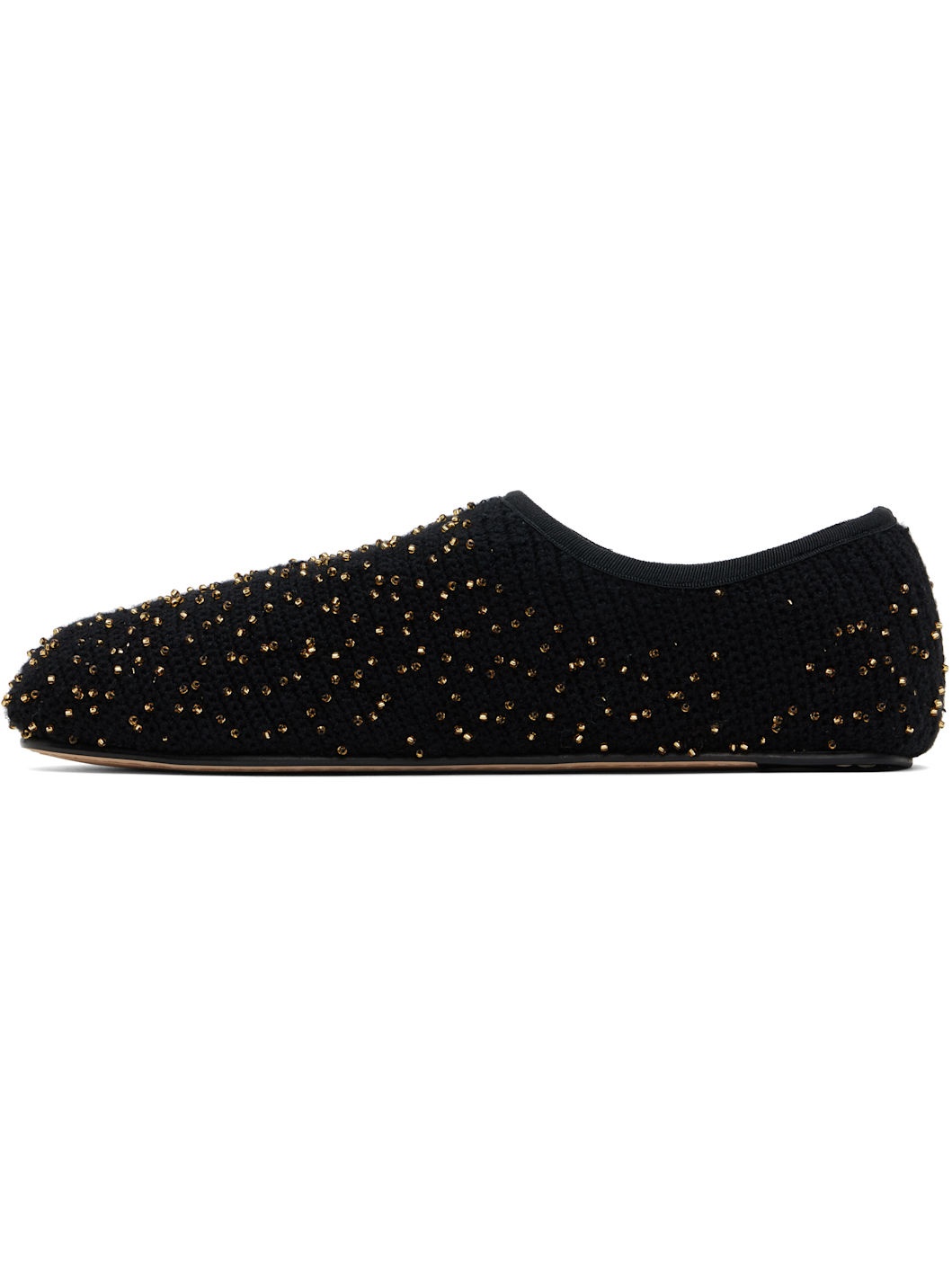 Black Aris Knit Ballerina Flats - 3