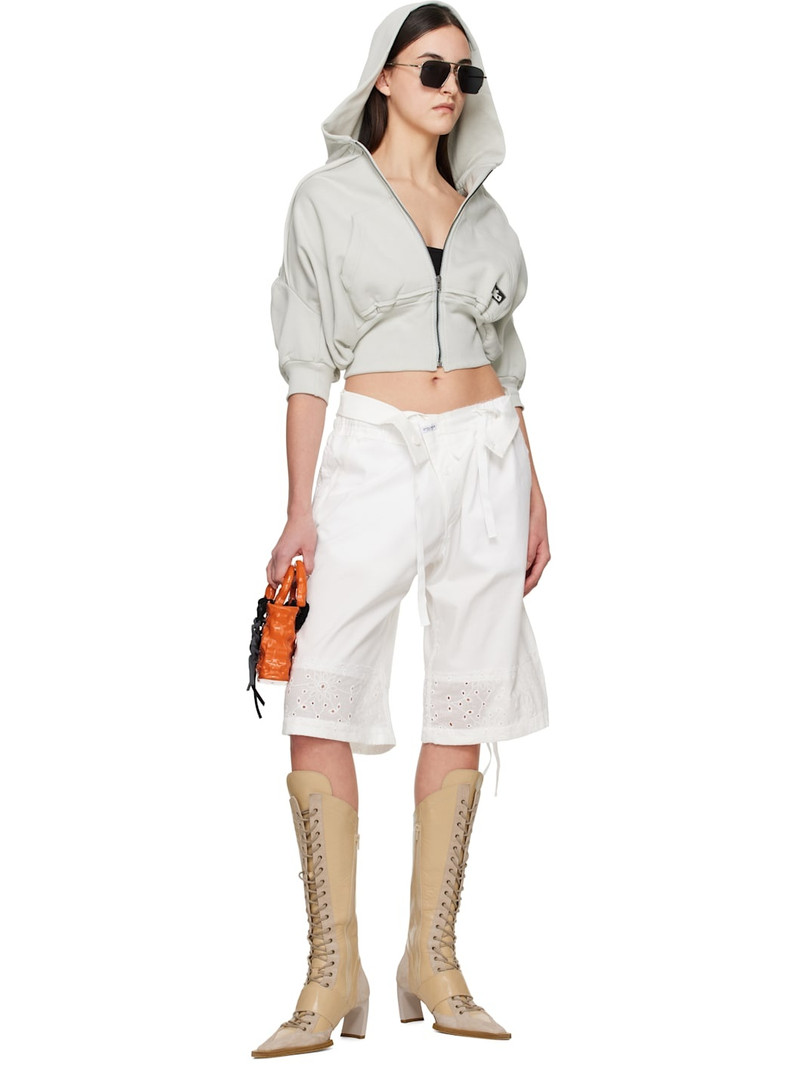 OTTOLINGER Gray Cropped Short Sleeve Hoodie outlook