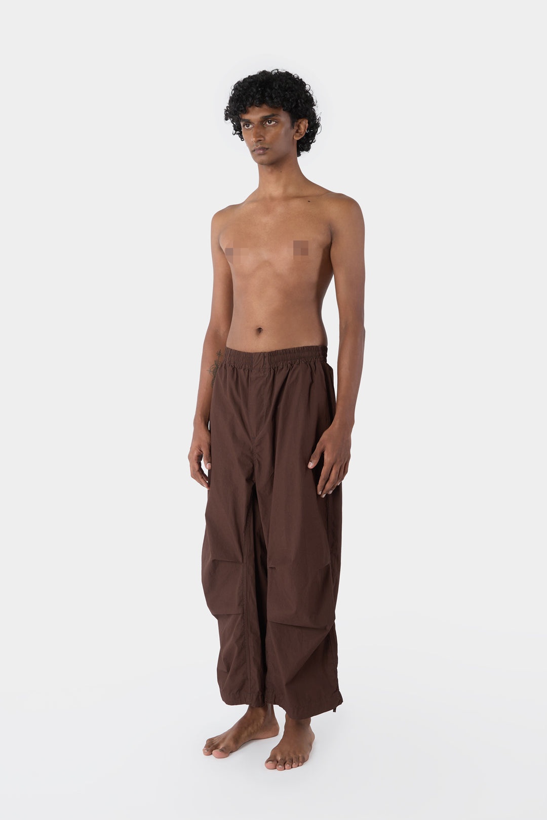 ELASTIC PANTS WITH DARTS / brown - 3