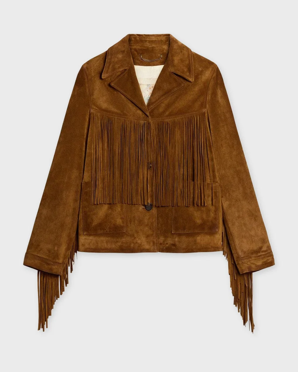Jacket Journey Suede Fringes Brown - 1