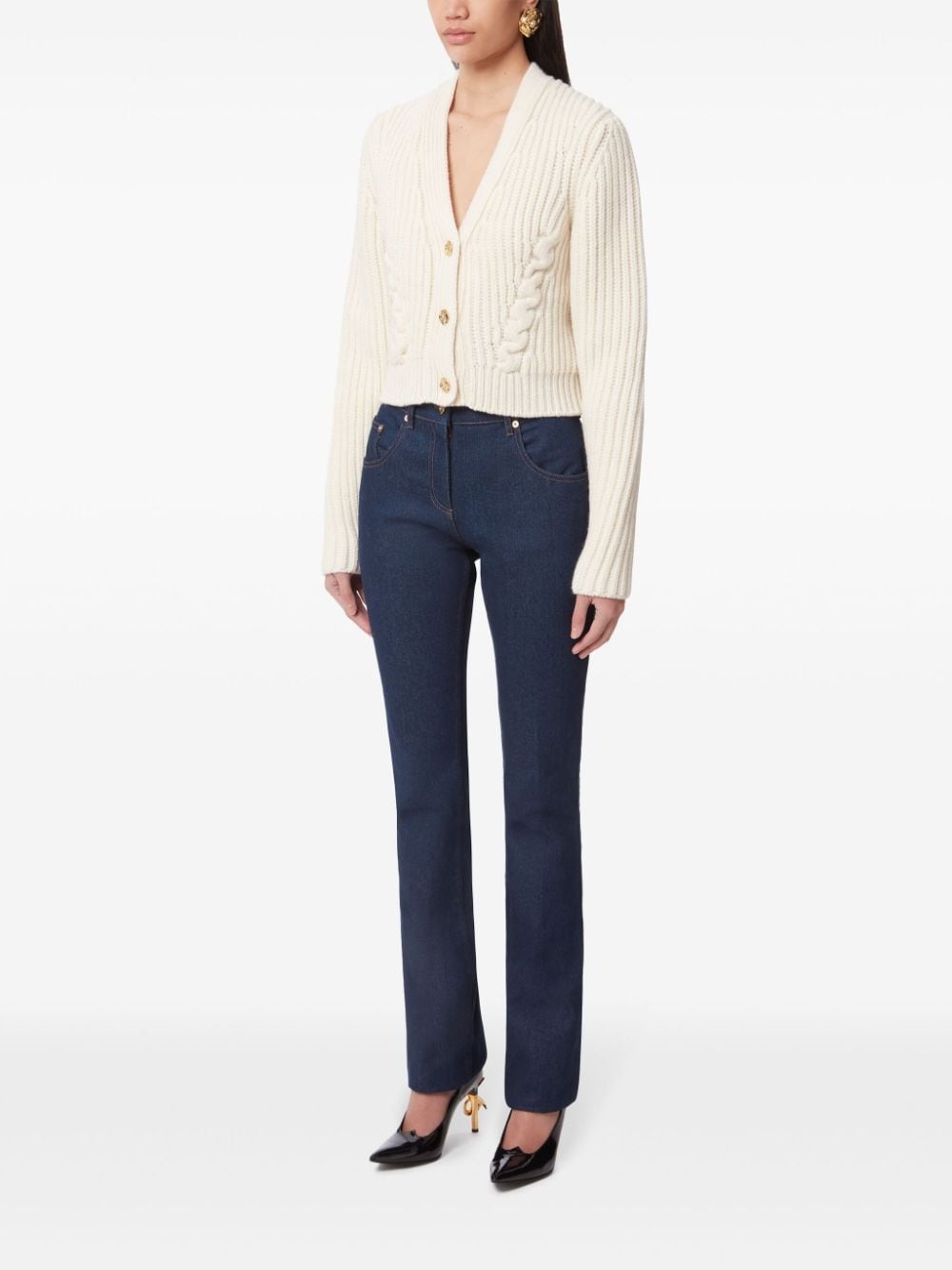 V-neck knit cardigan - 3