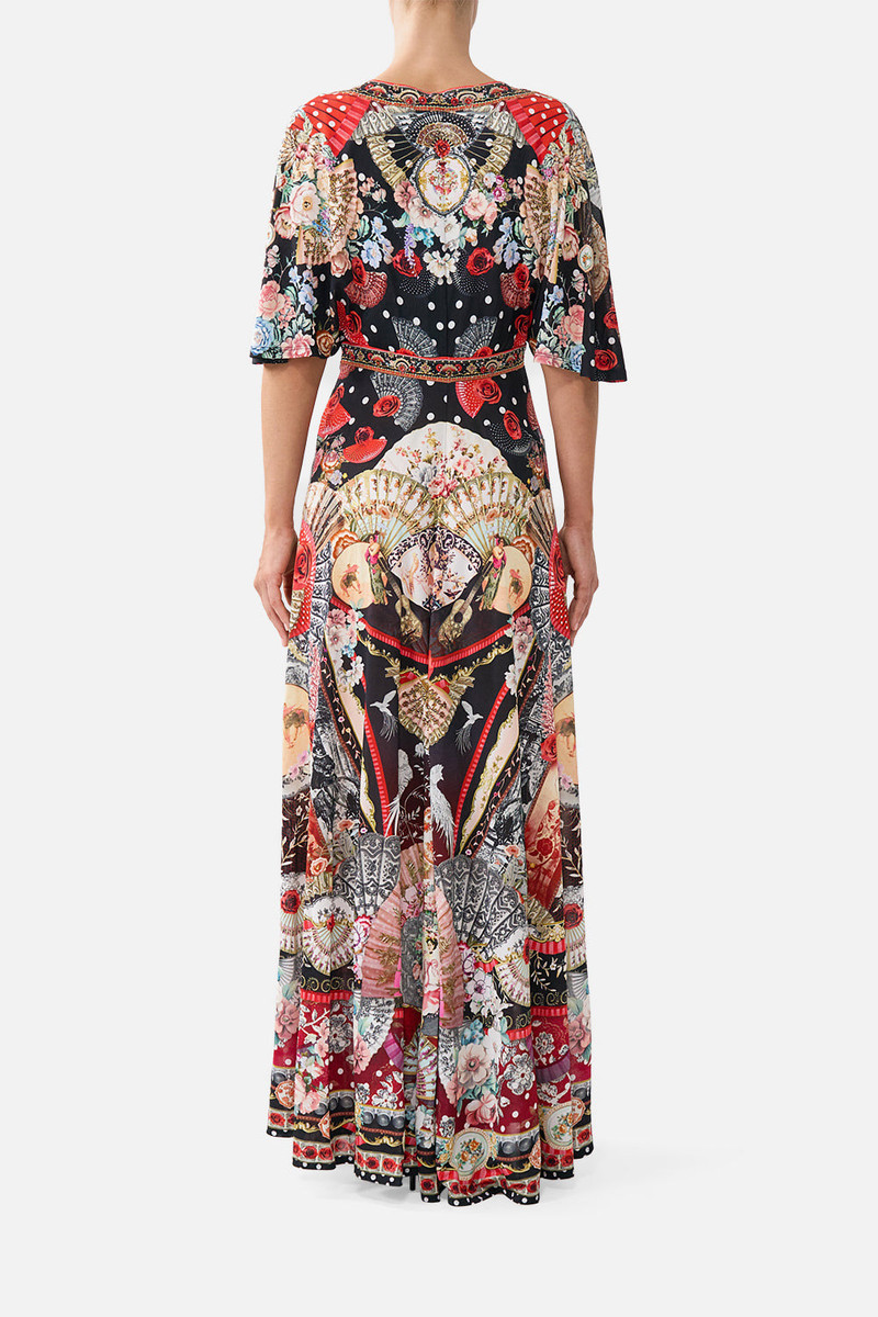 CAMILLA FLUTTER SLEEVE TIE FRONT JERSEY DRESS outlook