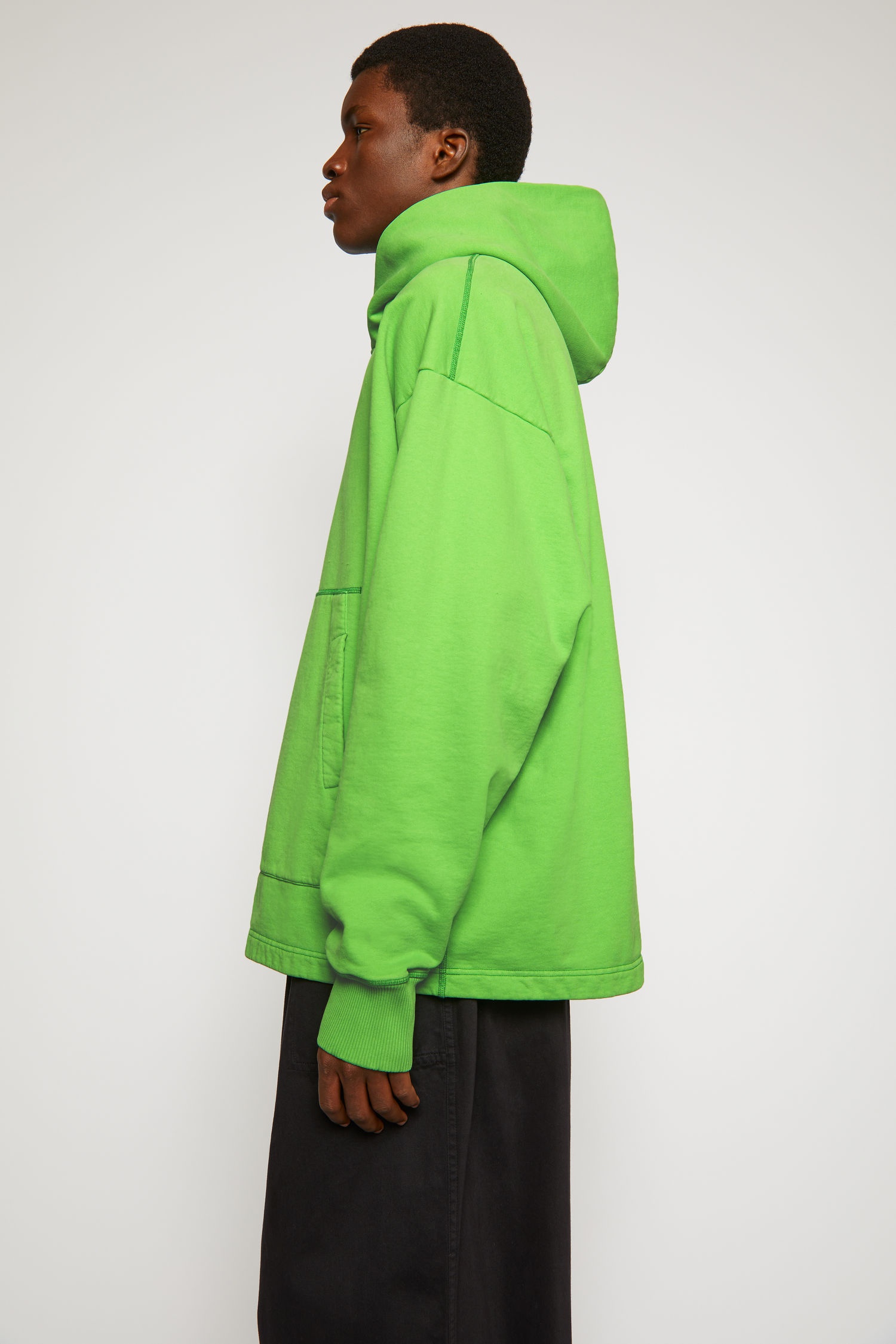 Logo print hooded sweatshirt bright green - 3