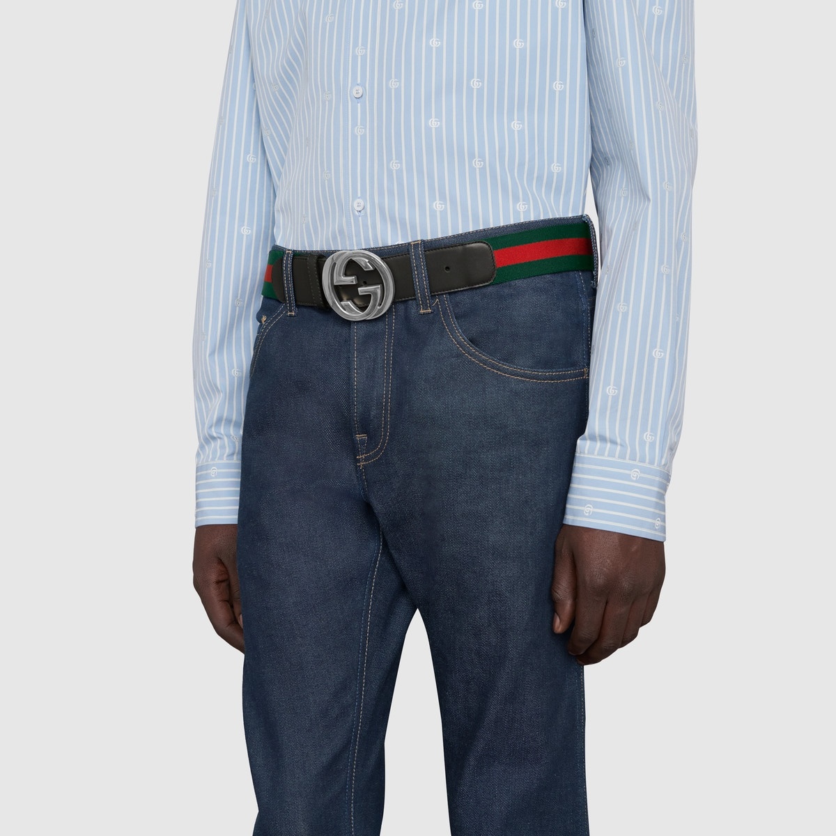 Gucci web belt with g buckle online