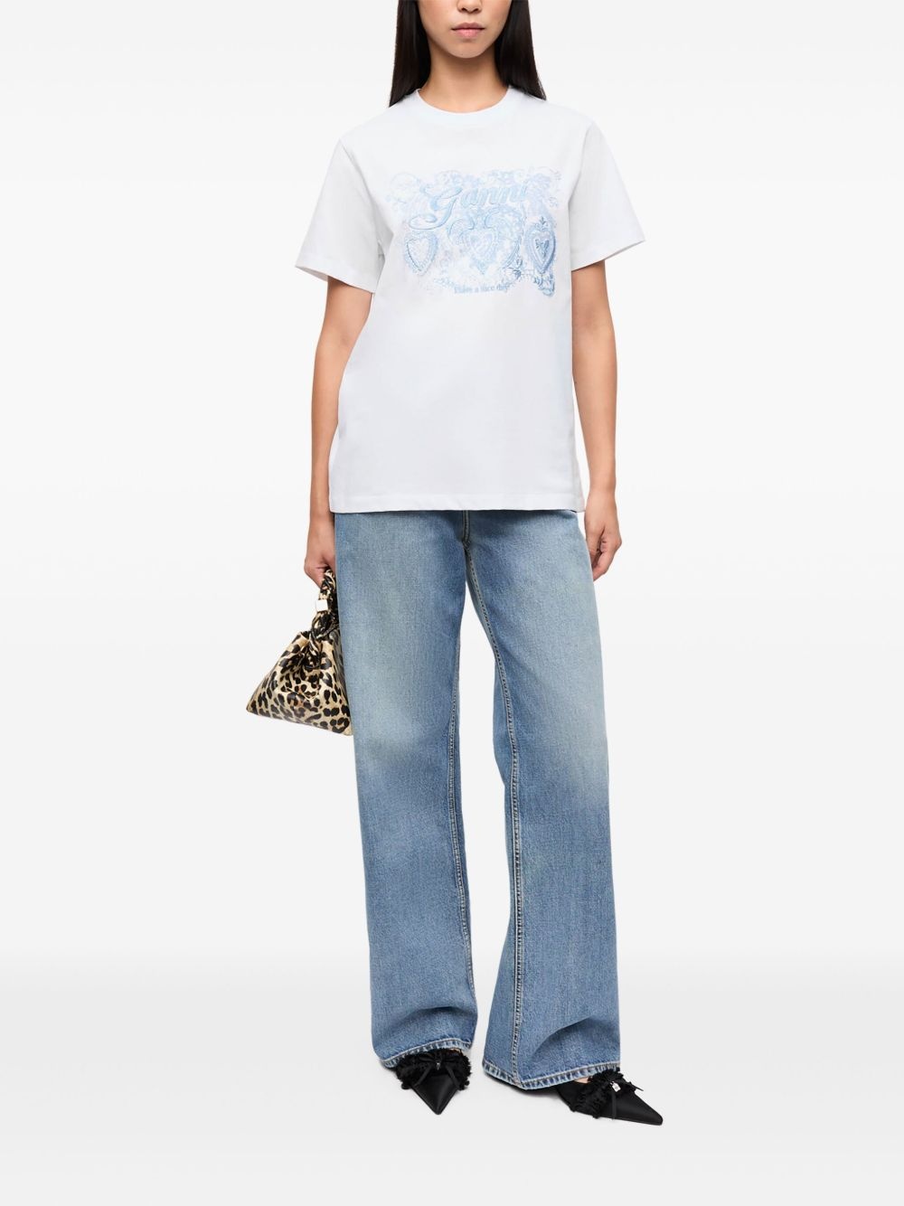 motif-embroidered T-shirt - 2