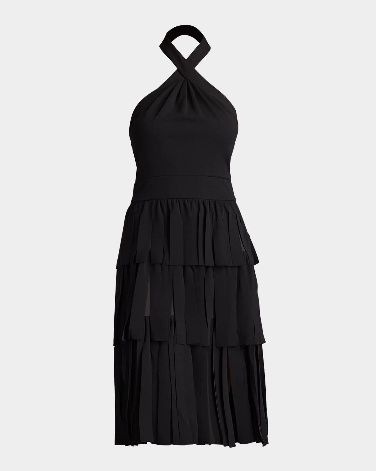 Tiered Car Wash Crepe Halter Dress - 1
