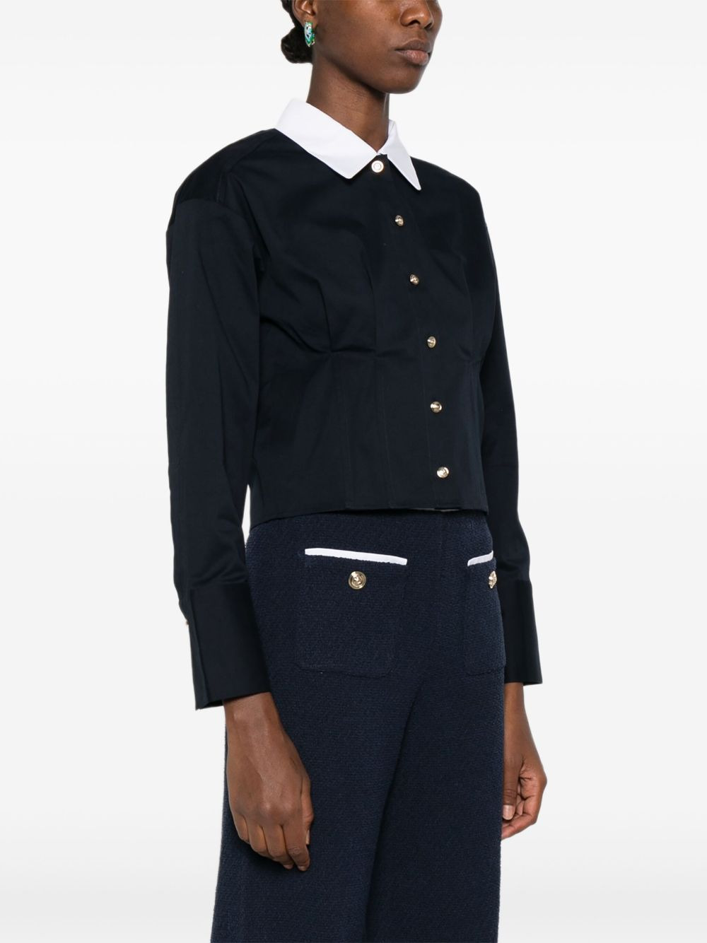 button-fastening collared shirt - 3