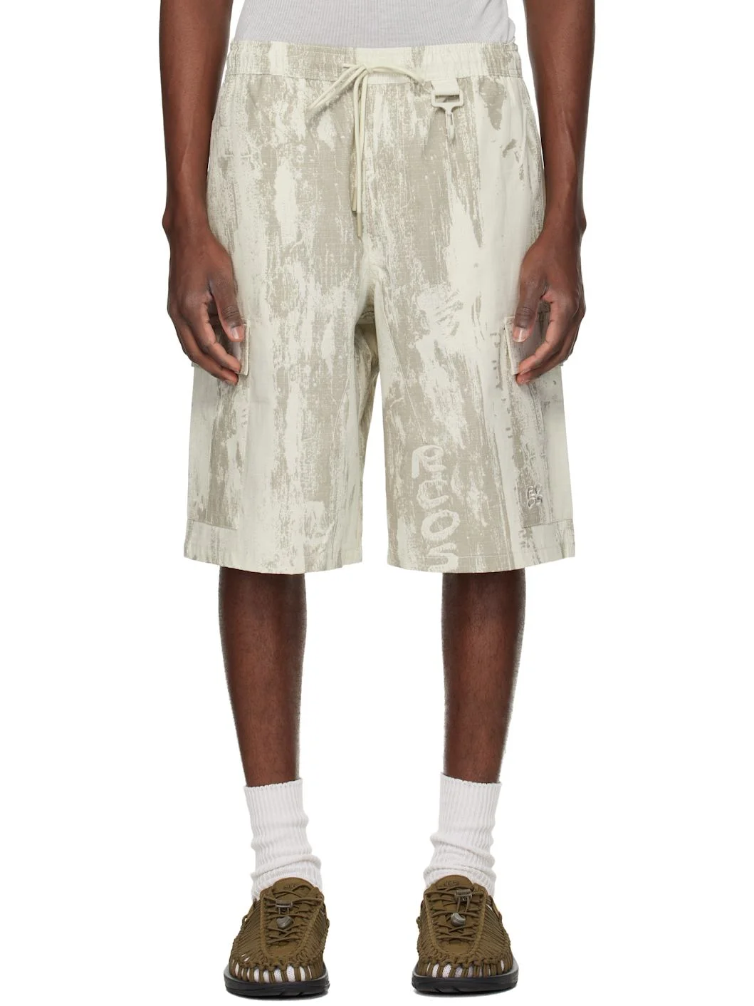 Beige & Gray Sierra Shorts - 1