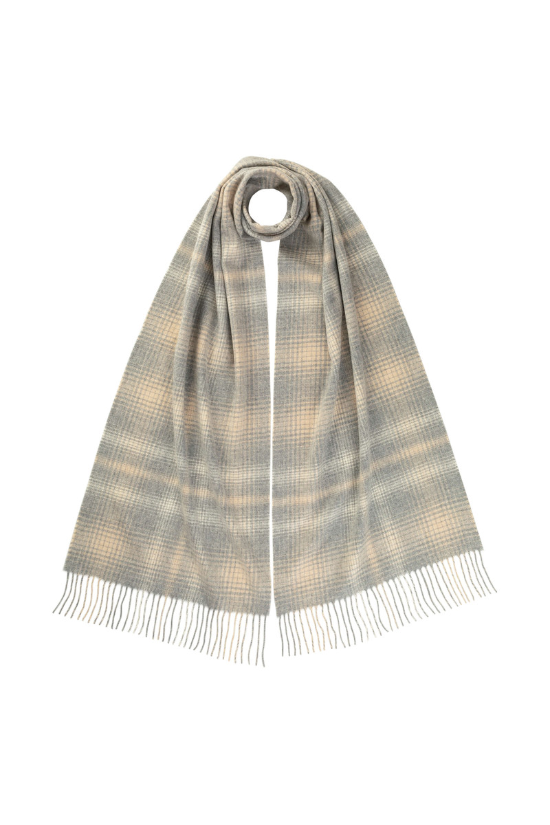 Wide Cashmere Check Scarf 1