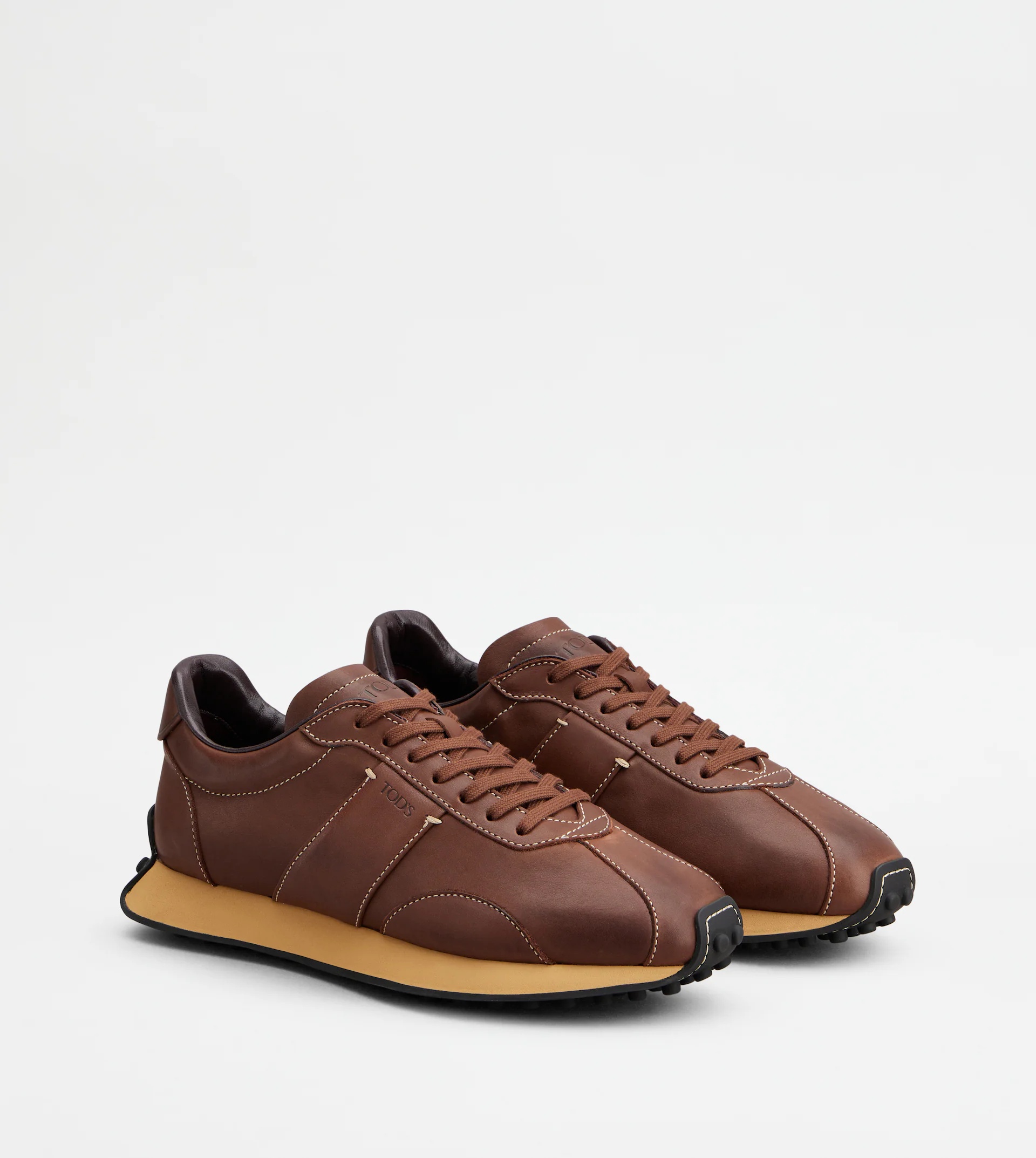 T VINTAGE SNEAKERS IN LEATHER - BROWN - 2