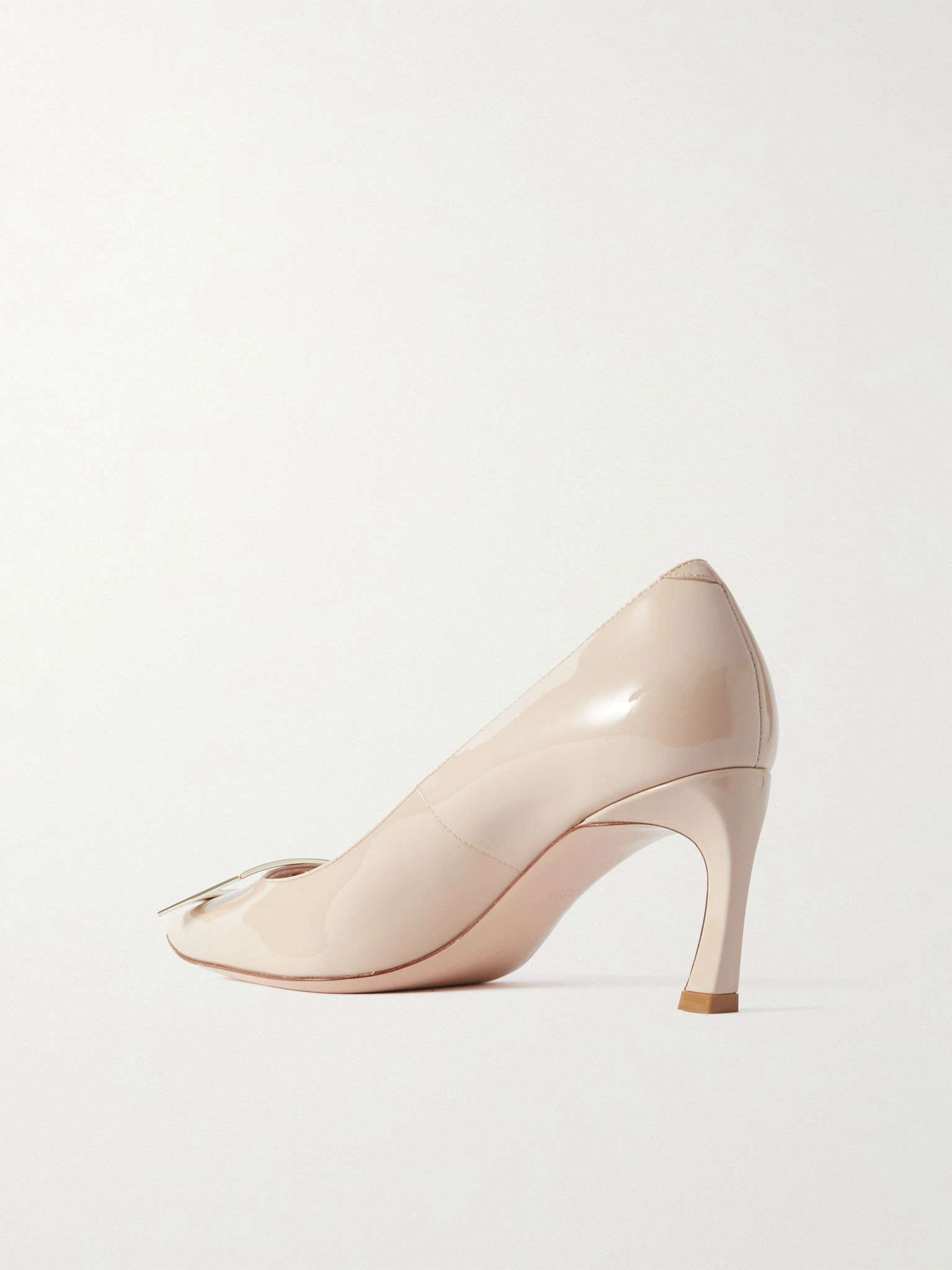 Belle Vivier Trompette 70 buckled patent-leather pumps Beige - 3