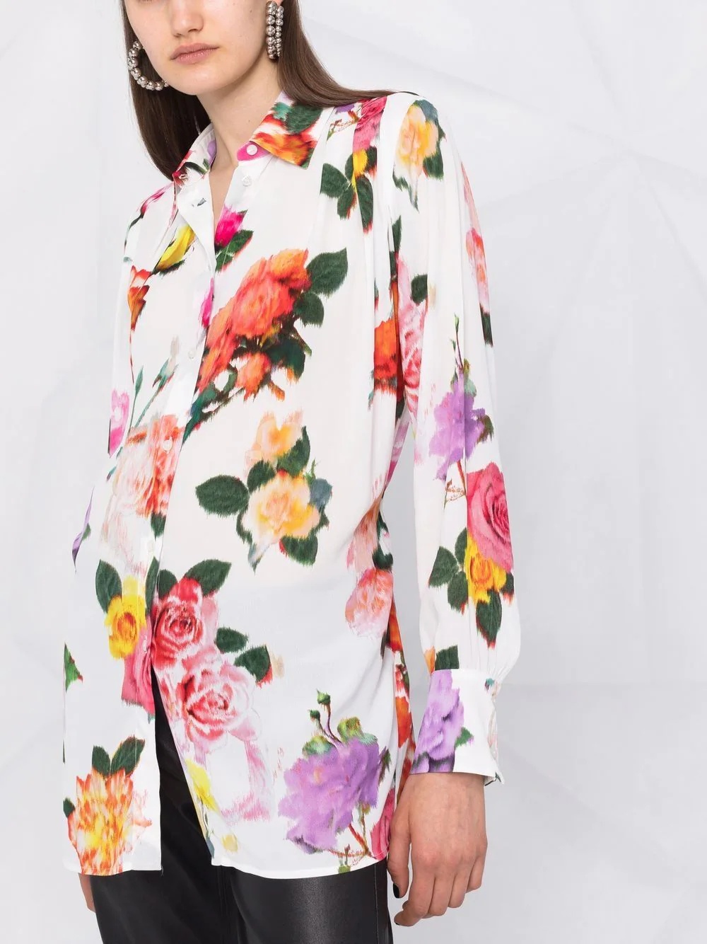 floral-print long-sleeved shirt - 5