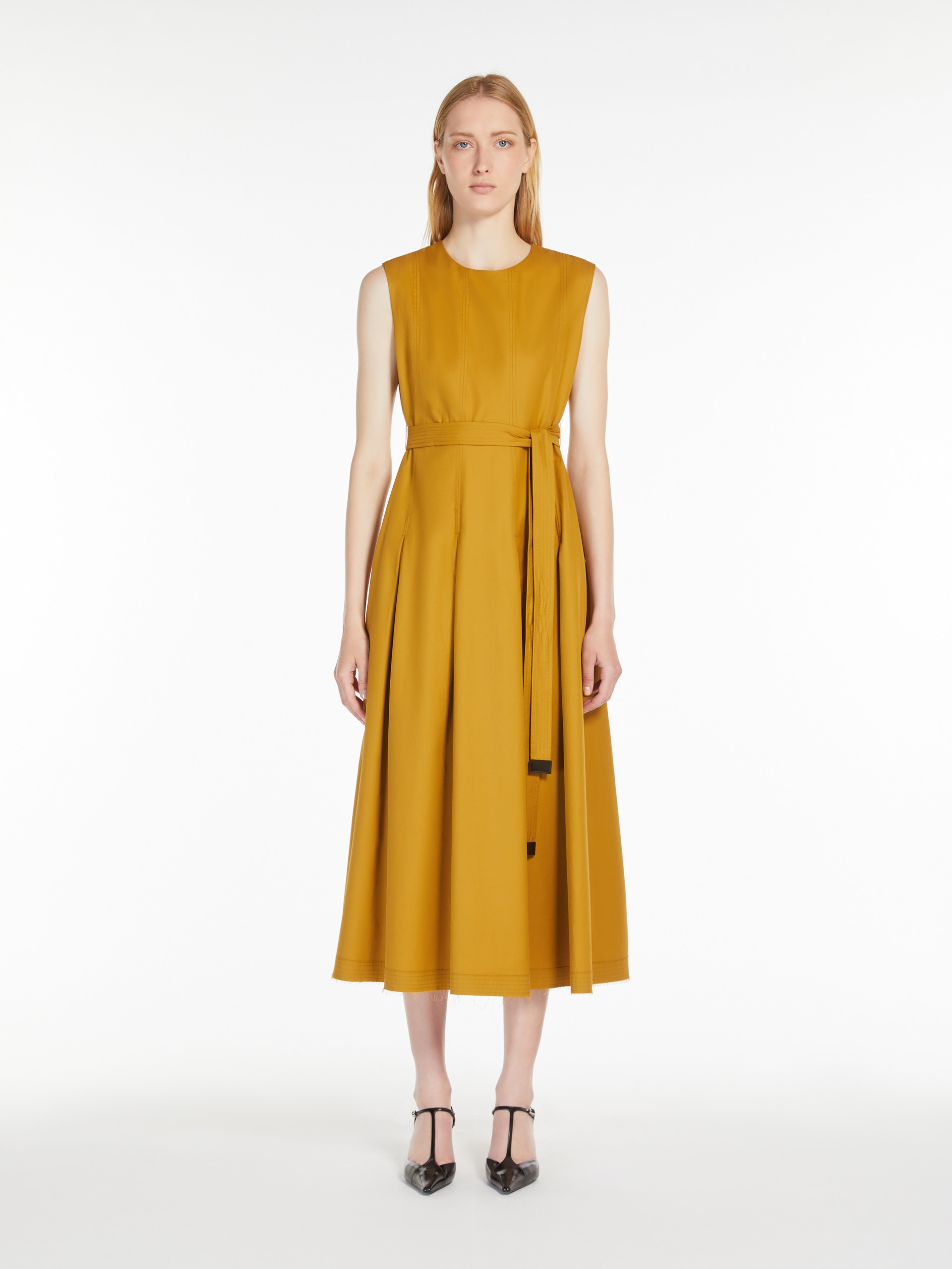 AMINA Sleeveless twill dress - 3
