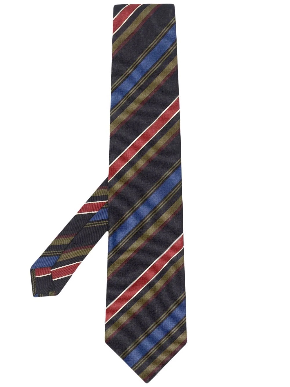 striped cotton-silk tie - 1