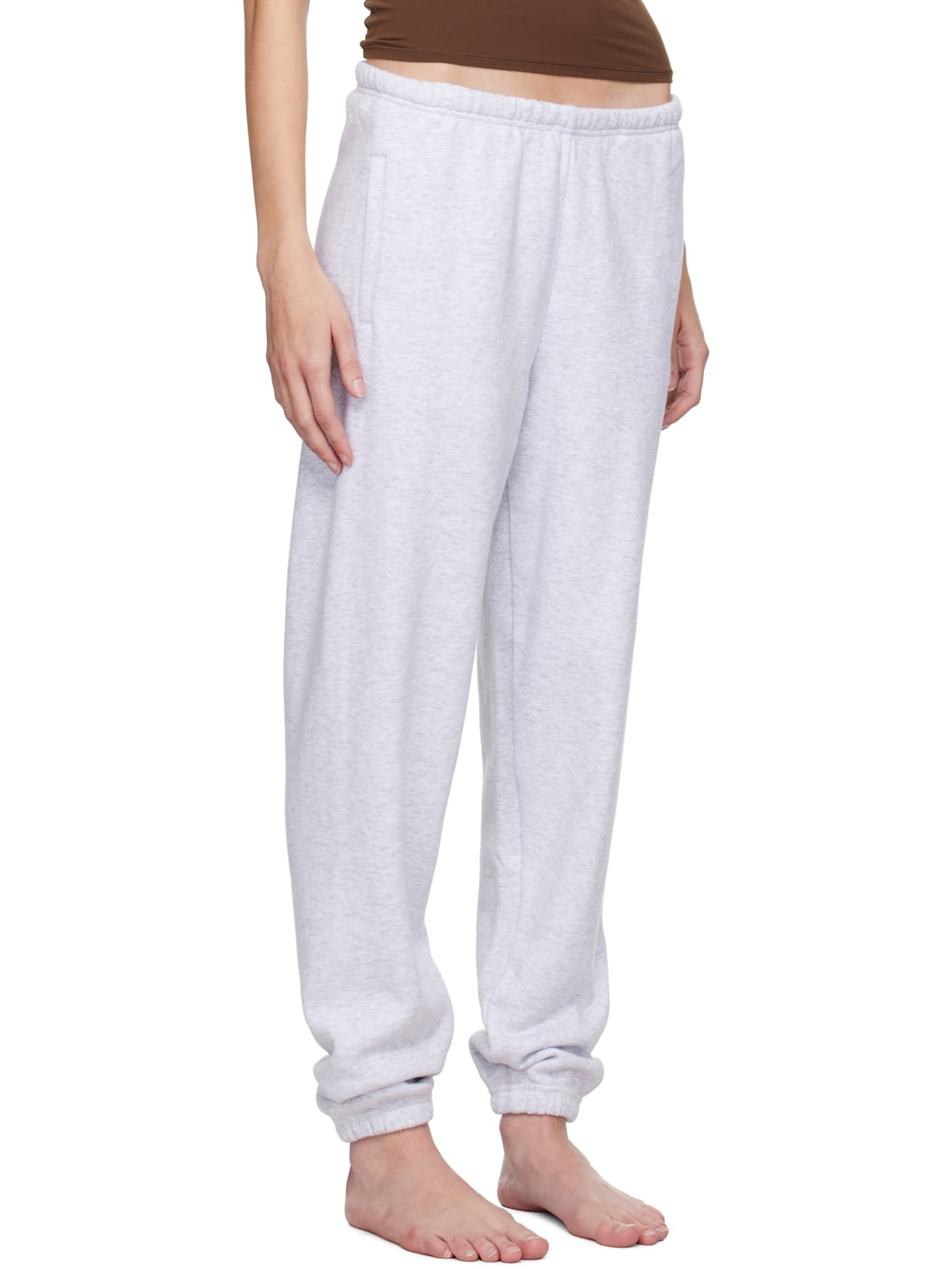 Gray Cotton Fleece Classic Jogger Lounge Pants - 2