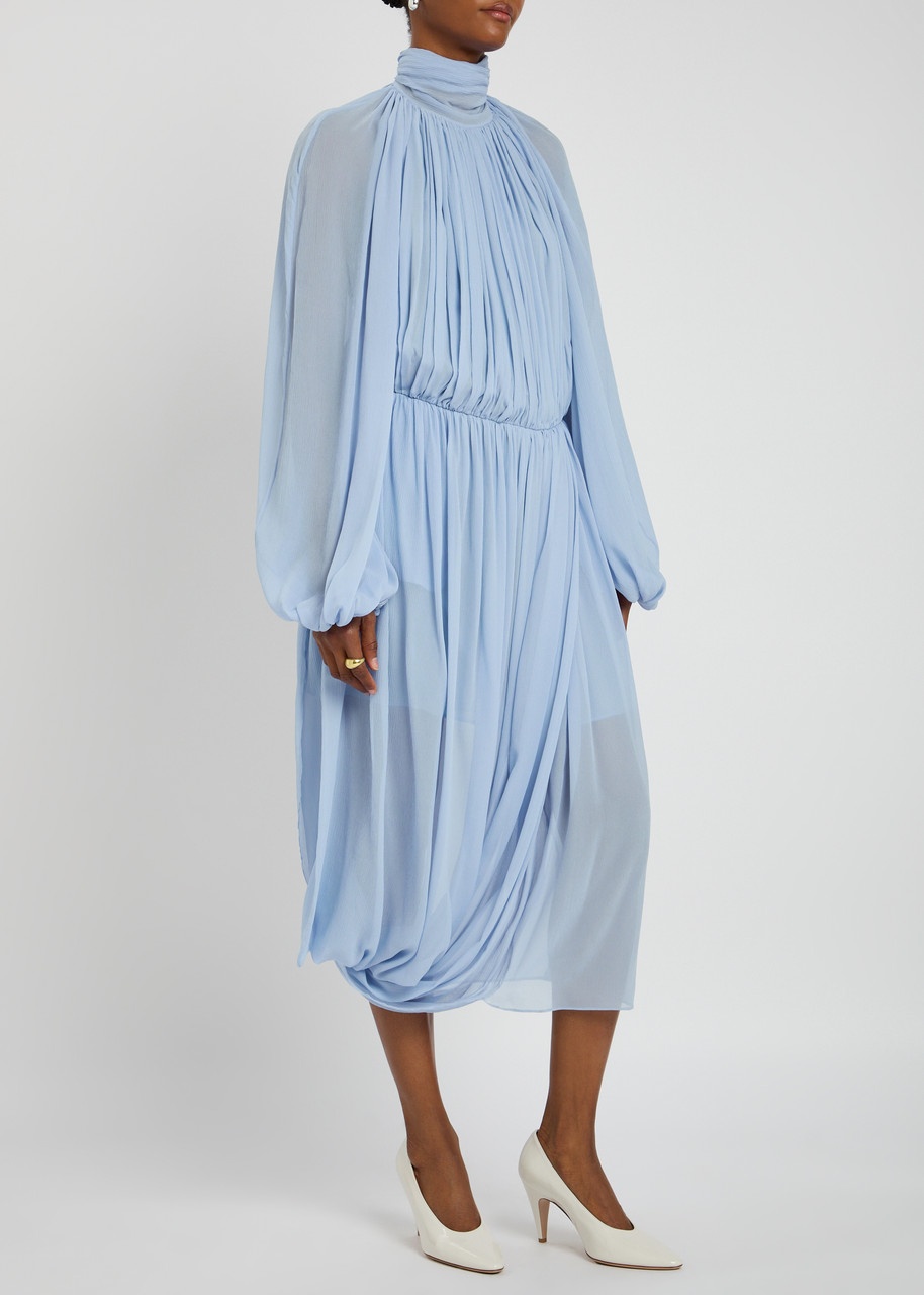 Stella Mccartney Creponne Draped Silk-chiffon Midi Dress - 2
