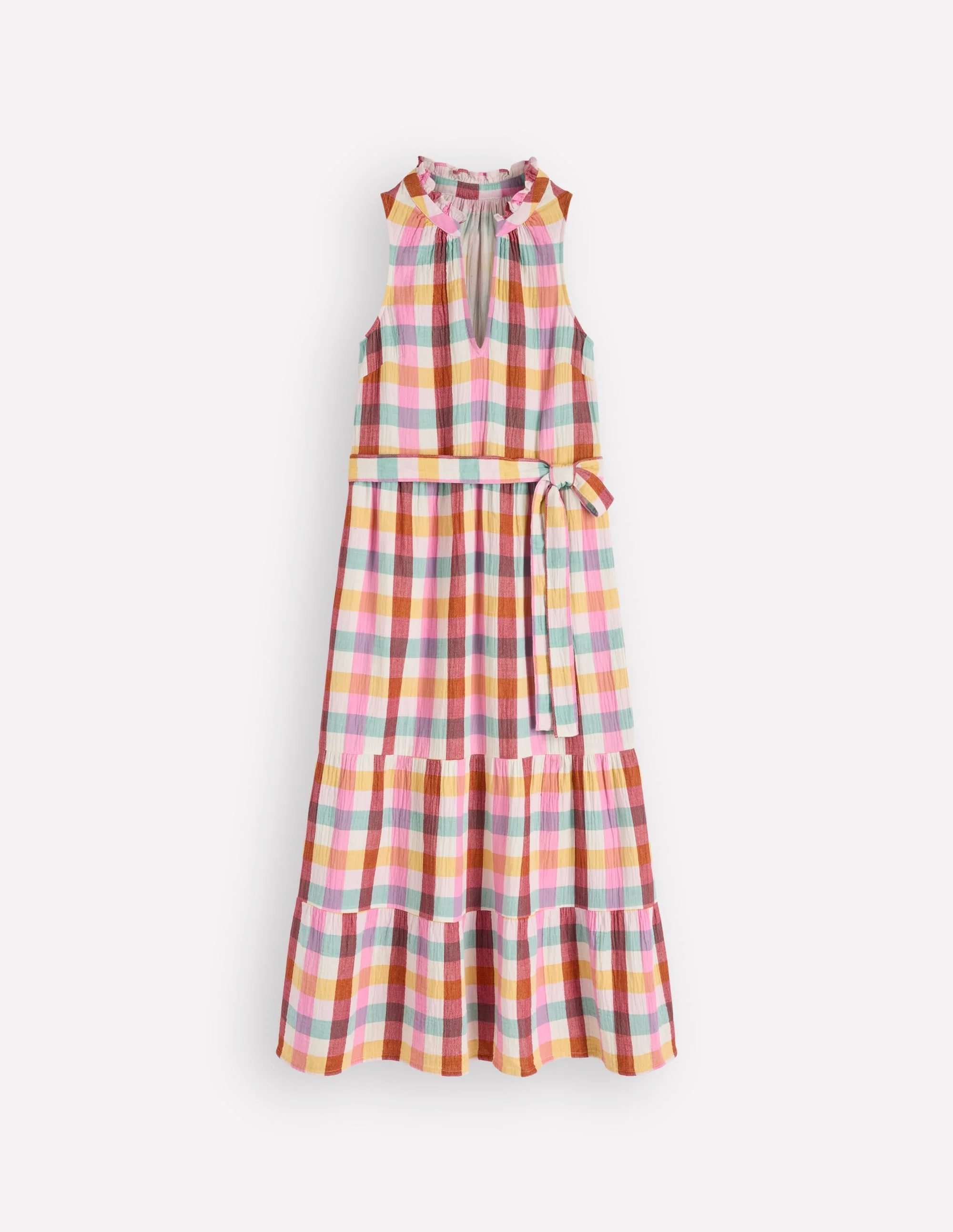 Viv Double Cloth Maxi Dress-Multi Check - 1