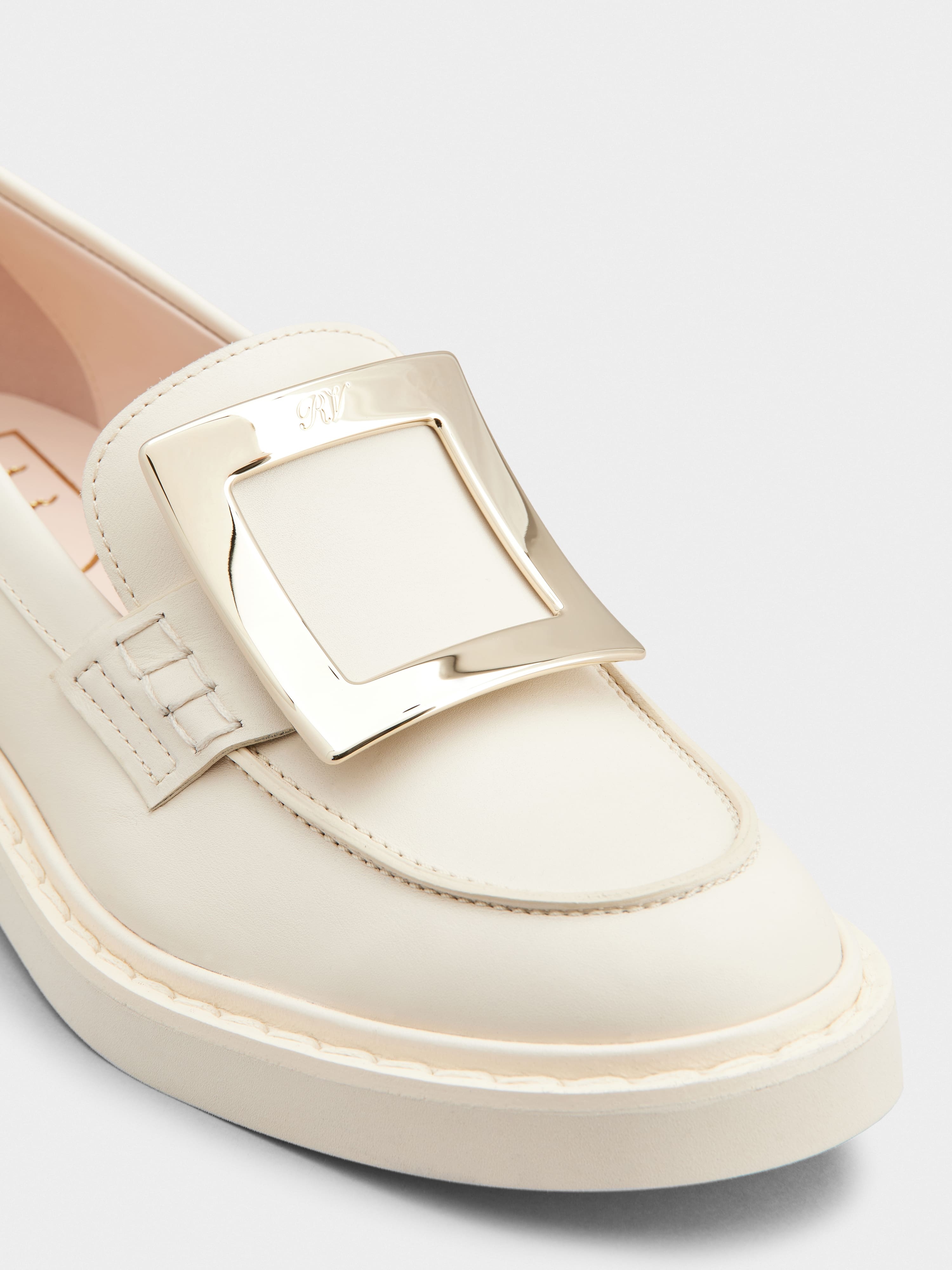 Viv' Rangers Metal Buckle Loafers in Leather - 3
