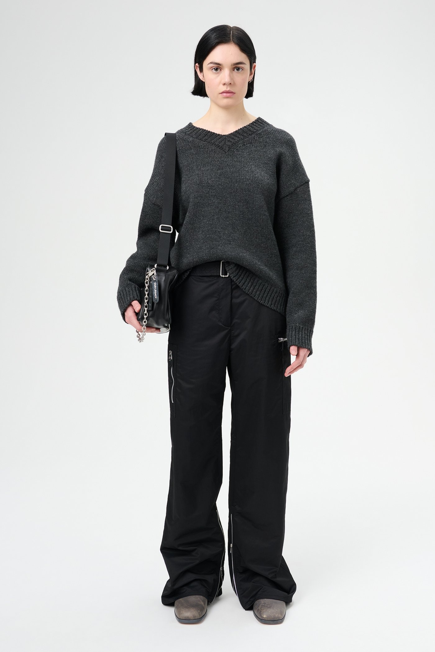 Pilot Trousers Black High Gloss Sateen - 2