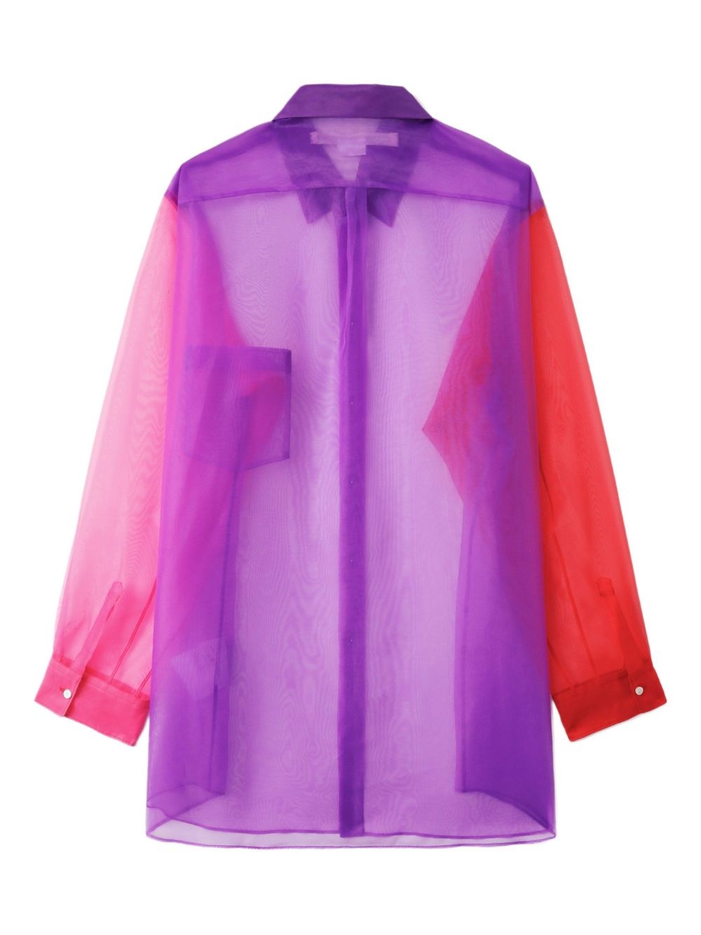 colour-block sheer shirt - 6