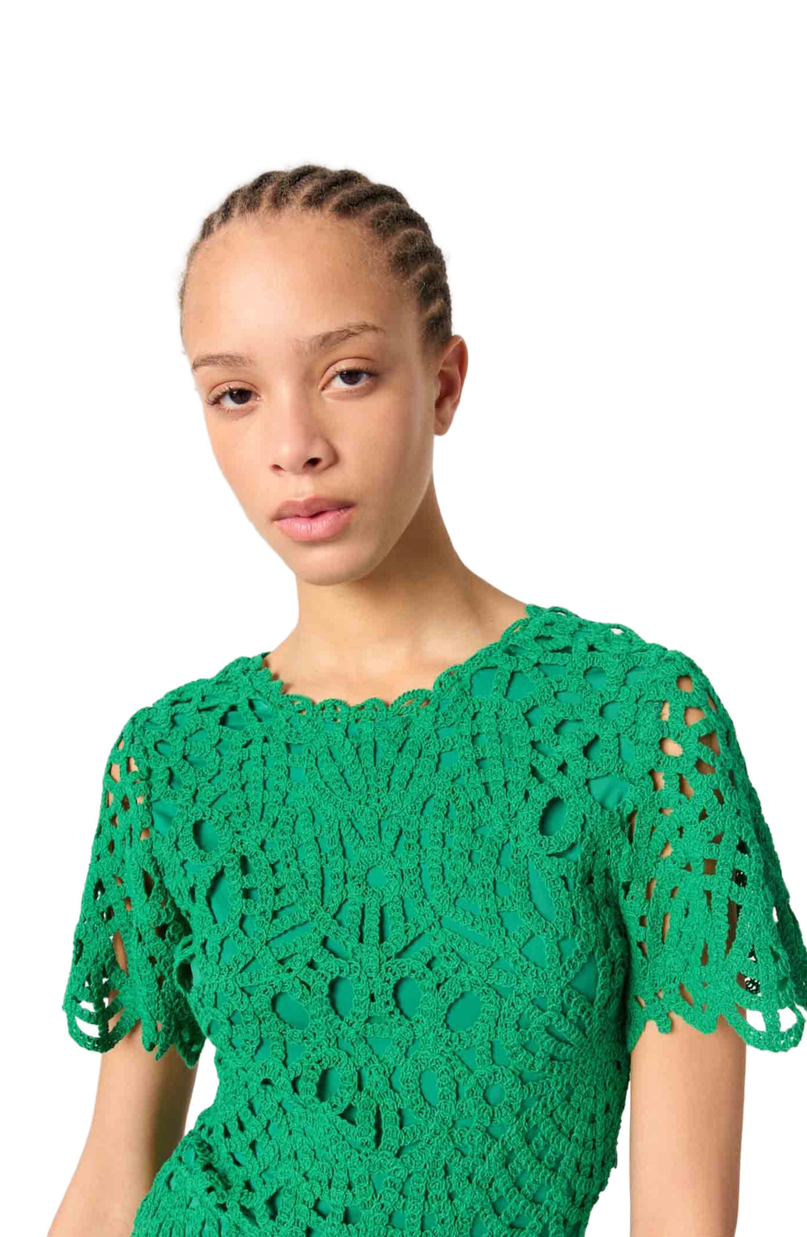 maje Short crochet dress in Green at Nordstrom - 7