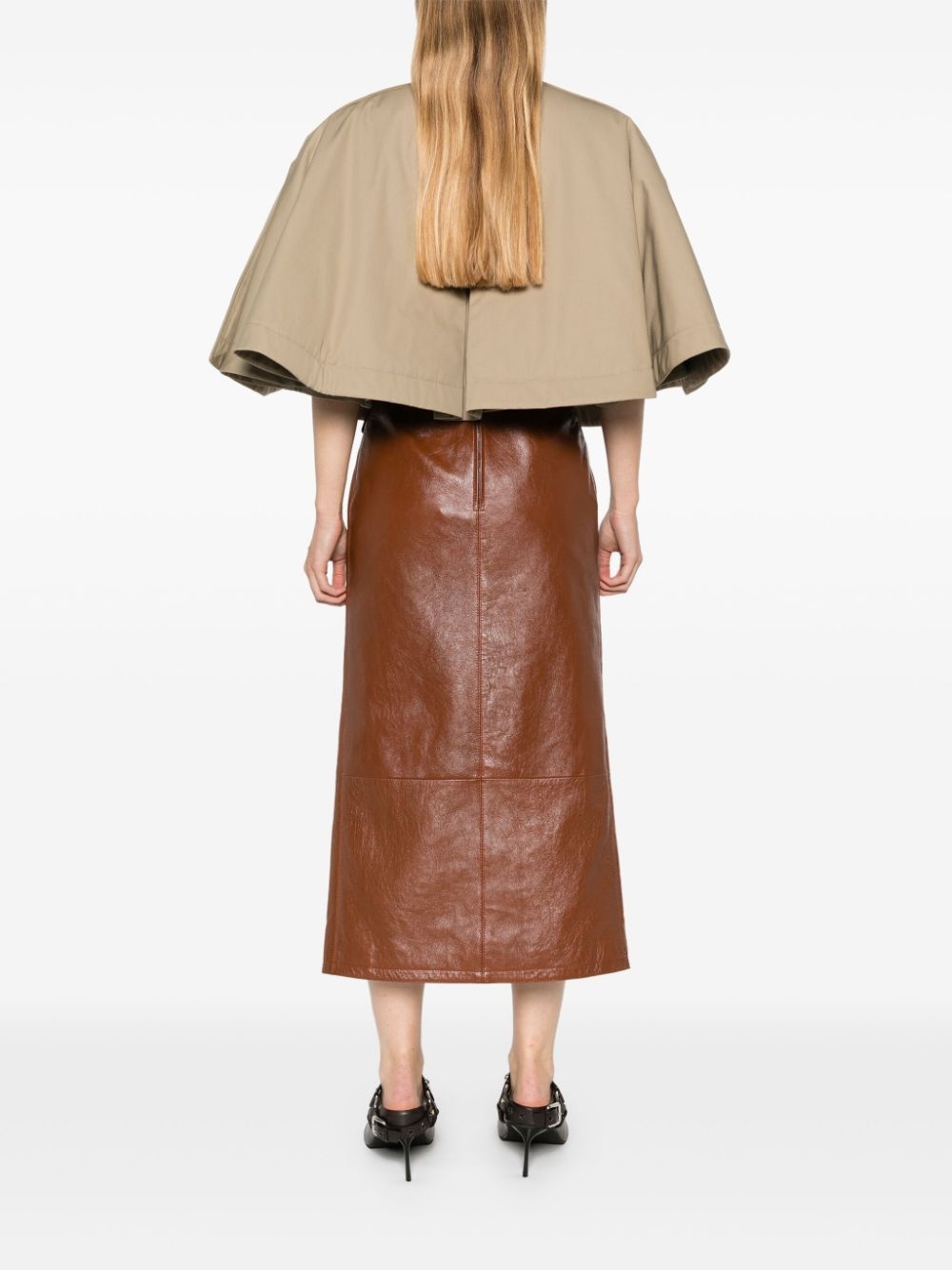 cropped gabardine cape - 4