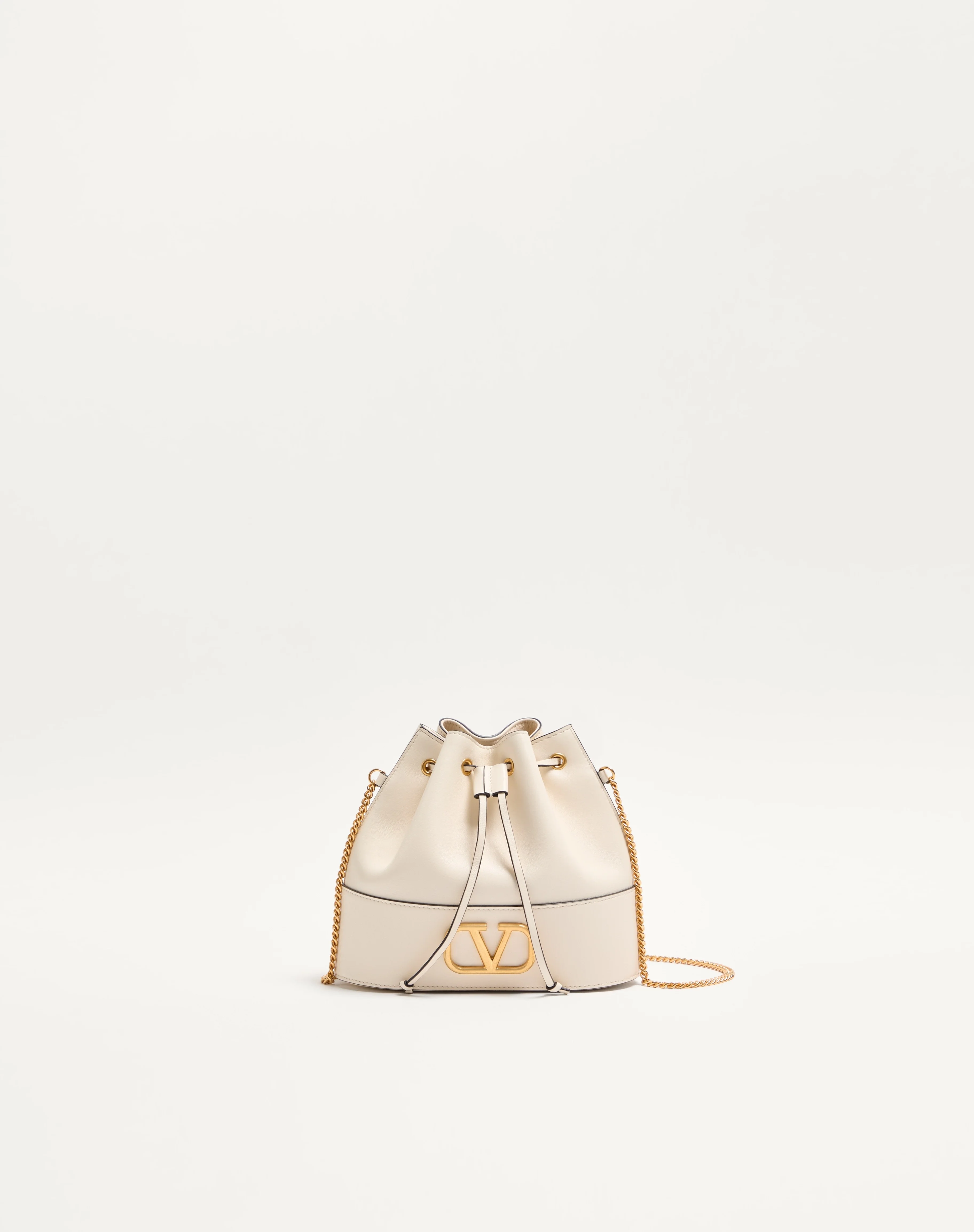 MINI VLOGO SIGNATURE BUCKET BAG IN NAPPA LEATHER - 1
