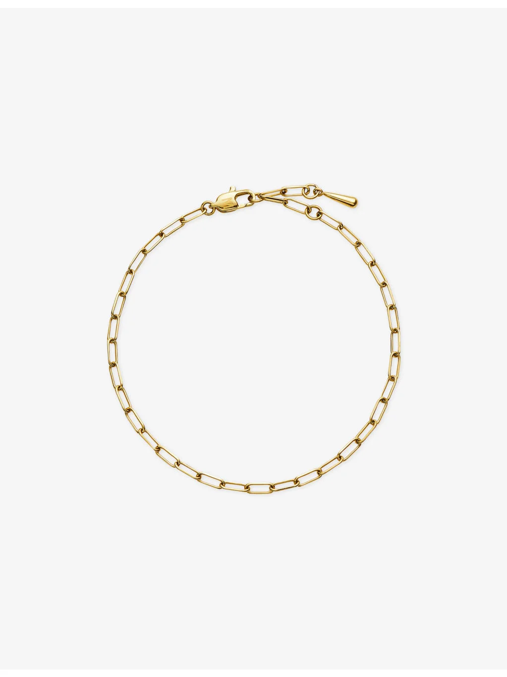 Mini Paperclip 18ct Gold-Plated Stainless Steel Chain Bracelet - 1